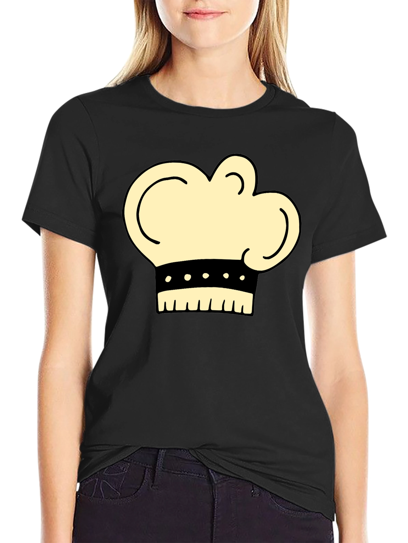 Chef Hat Graphic T-Shirt - Black Cotton Tee