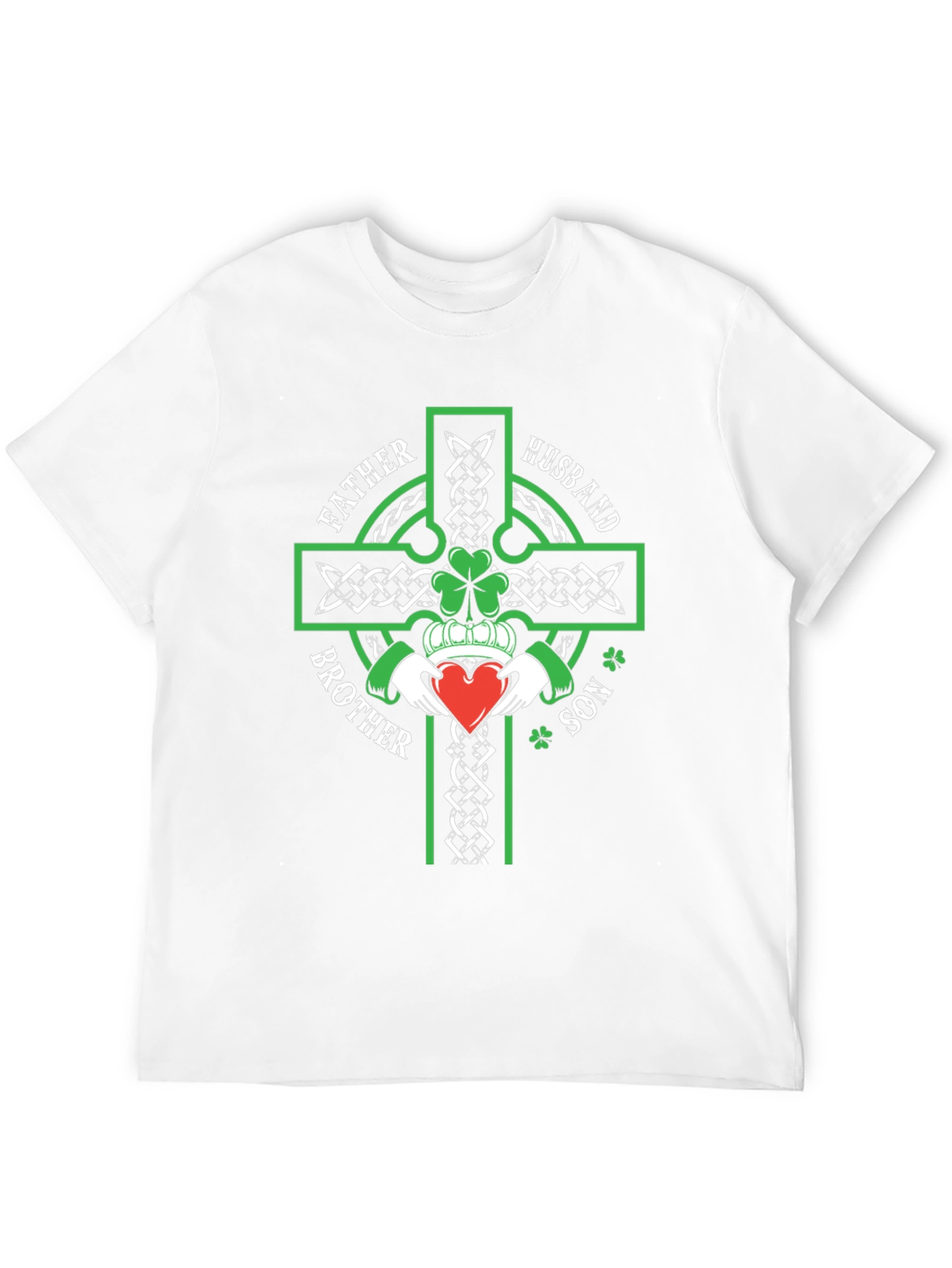 Celtic Knot Cross Claddagh Father Husband Son T-Shirt