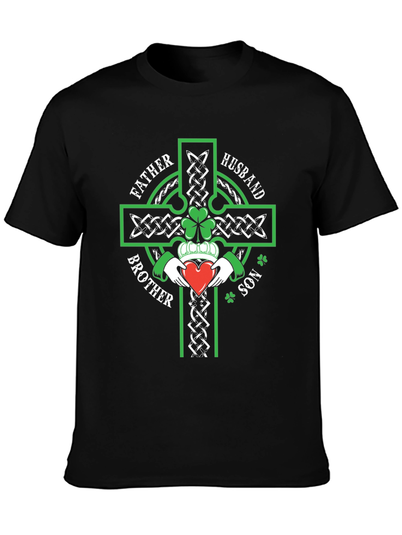 Celtic Knot Cross Claddagh Father Husband Son T-Shirt