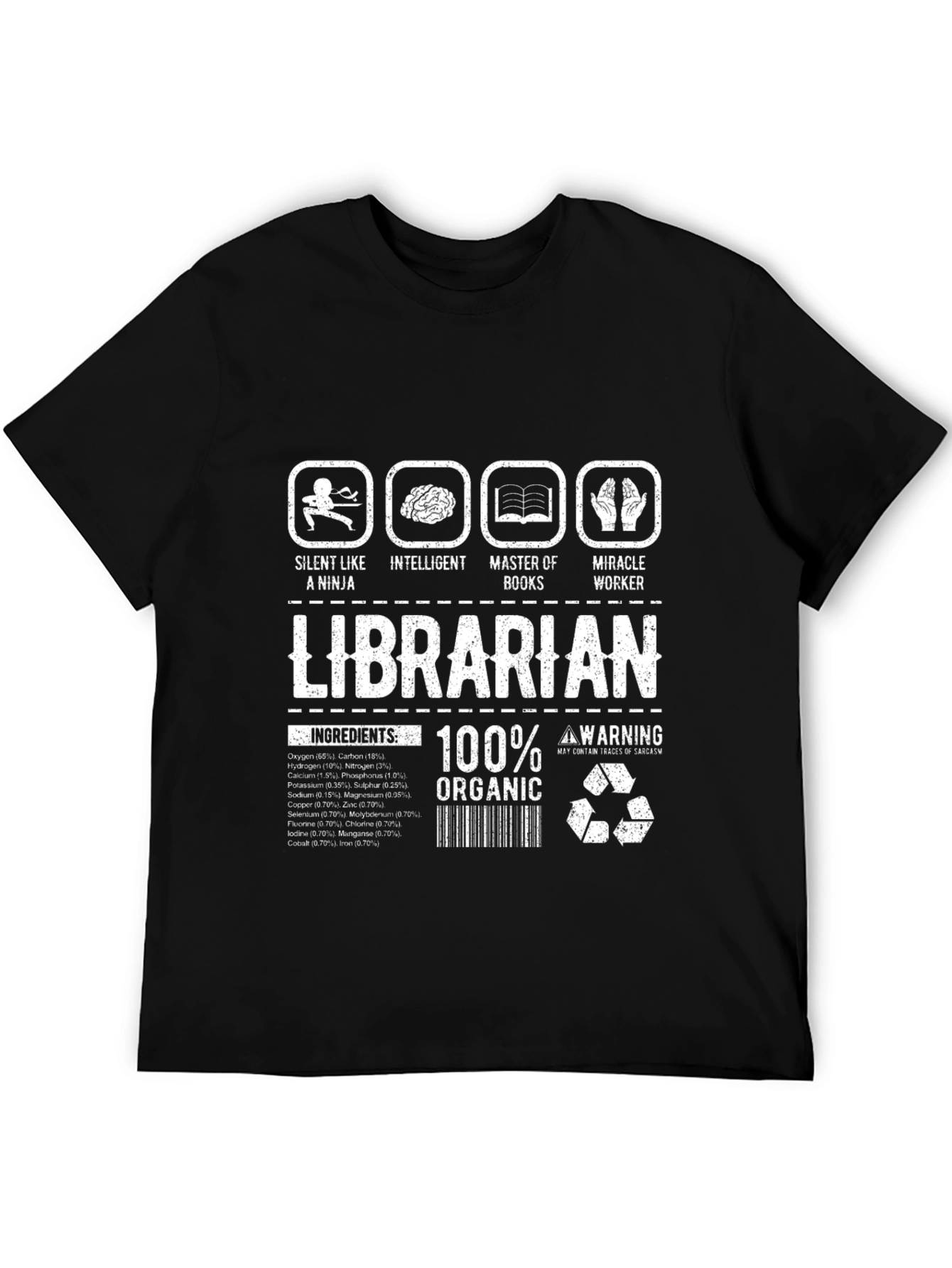 Librarian Ingredients Funny T-Shirt