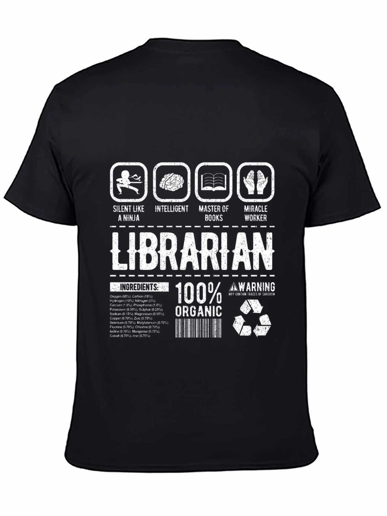 Librarian Ingredients Funny T-Shirt