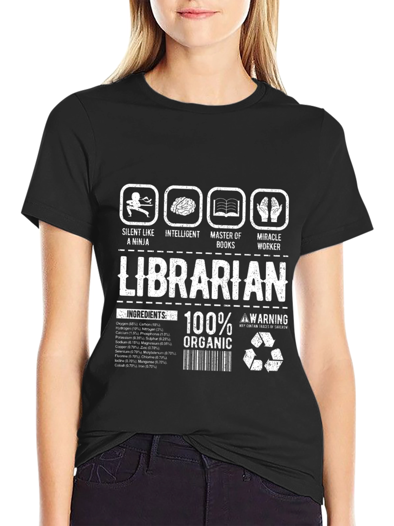 Librarian Ingredients Funny T-Shirt