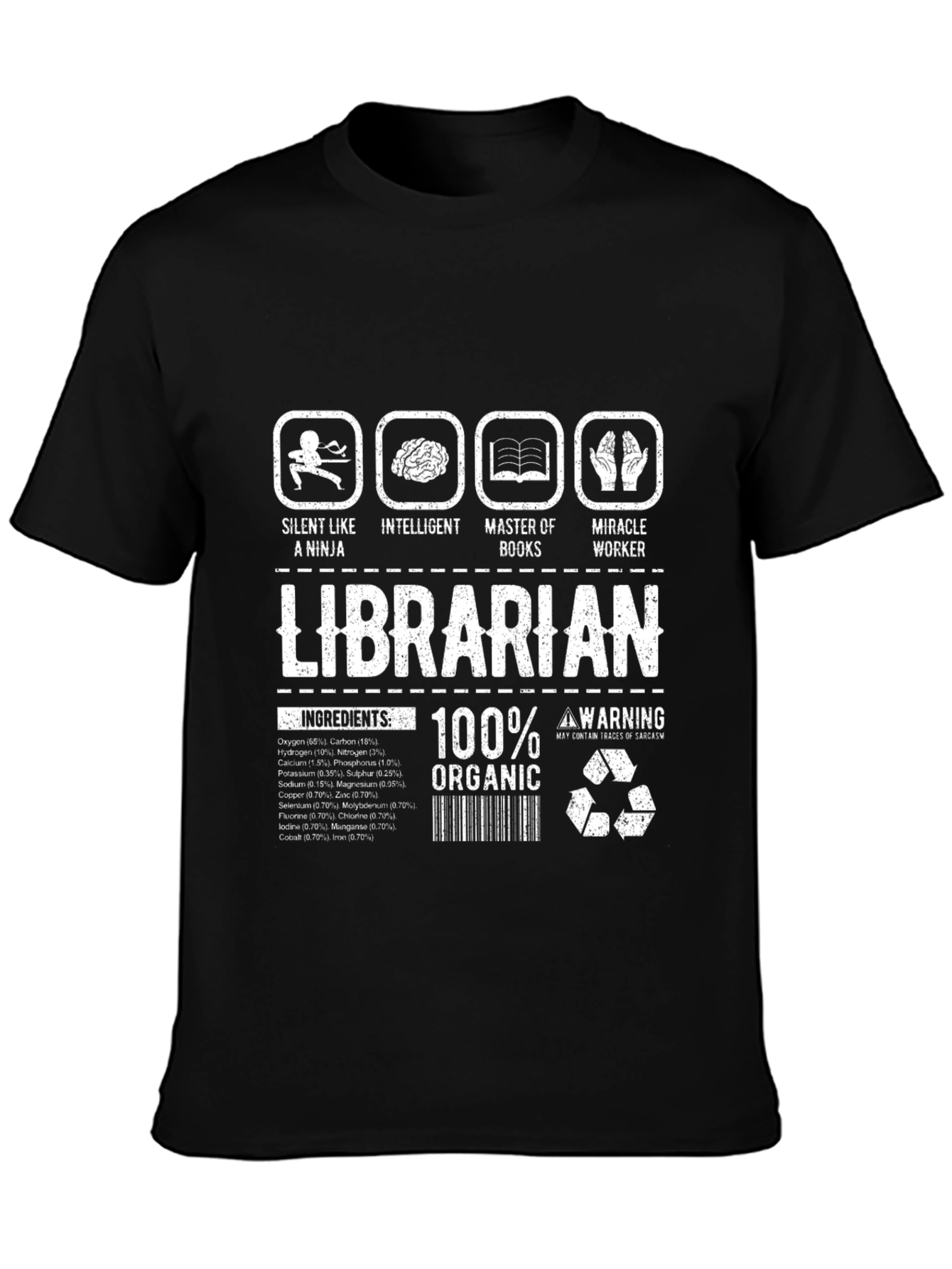 Librarian Ingredients Funny T-Shirt