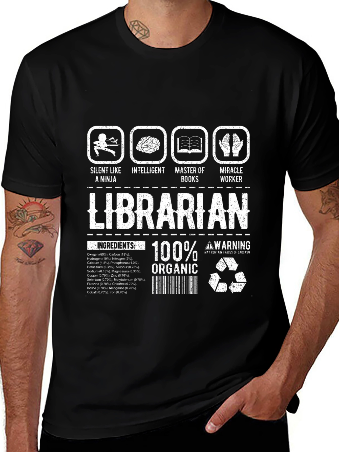 Librarian Ingredients Funny T-Shirt