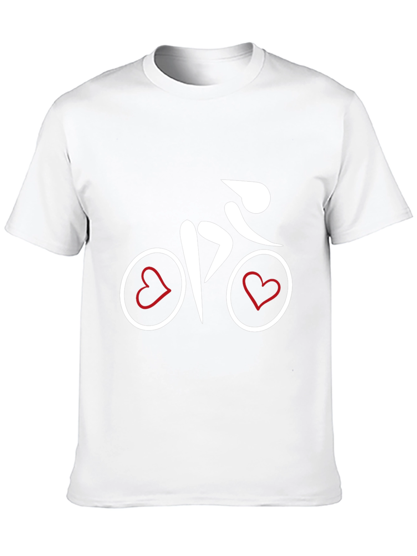 Heart Bicycle Graphic Tee - Black Cotton Shirt