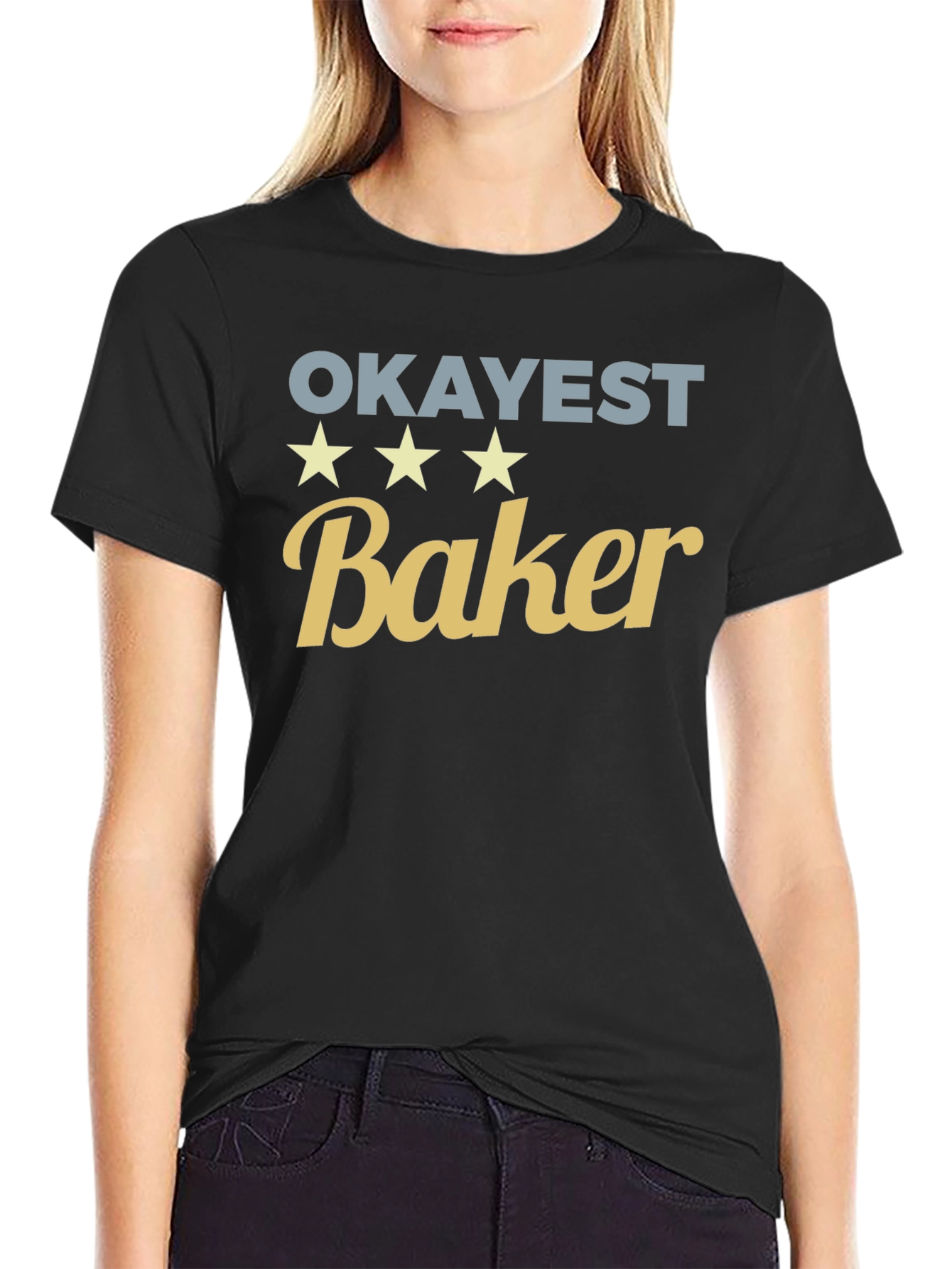 Okayest Baker Black Graphic T-Shirt