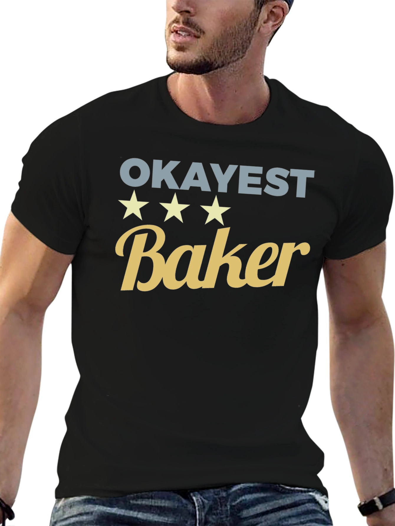 Okayest Baker Black Graphic T-Shirt