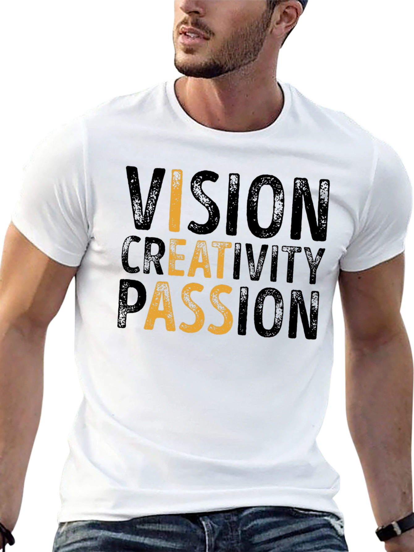 Vision Creativity Passion Black Graphic Tee