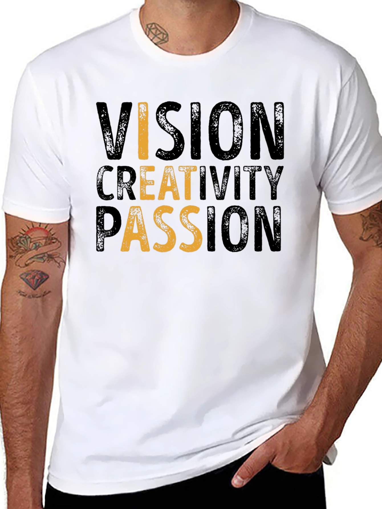 Vision Creativity Passion Black Graphic Tee