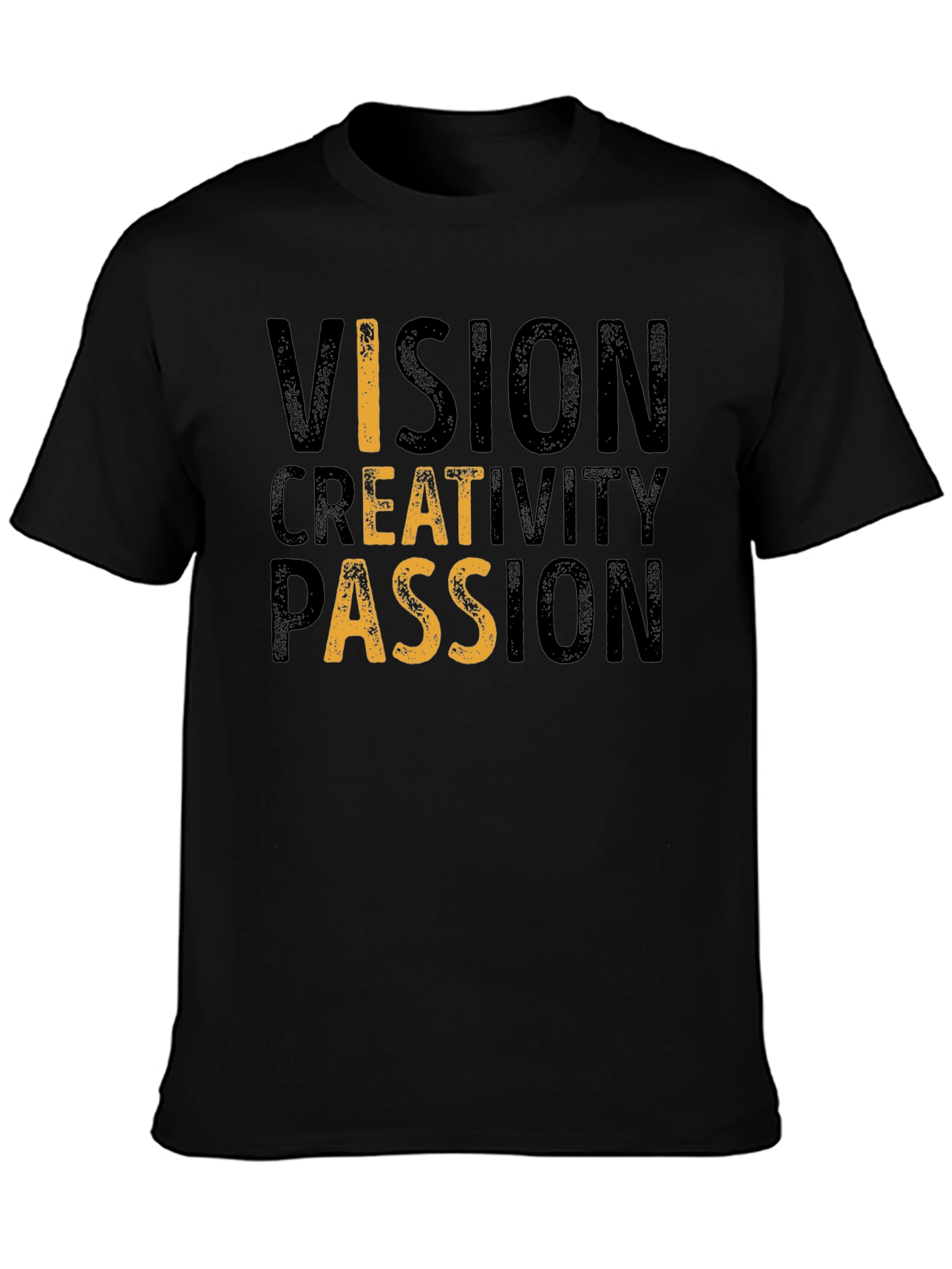 Vision Creativity Passion Black Graphic Tee