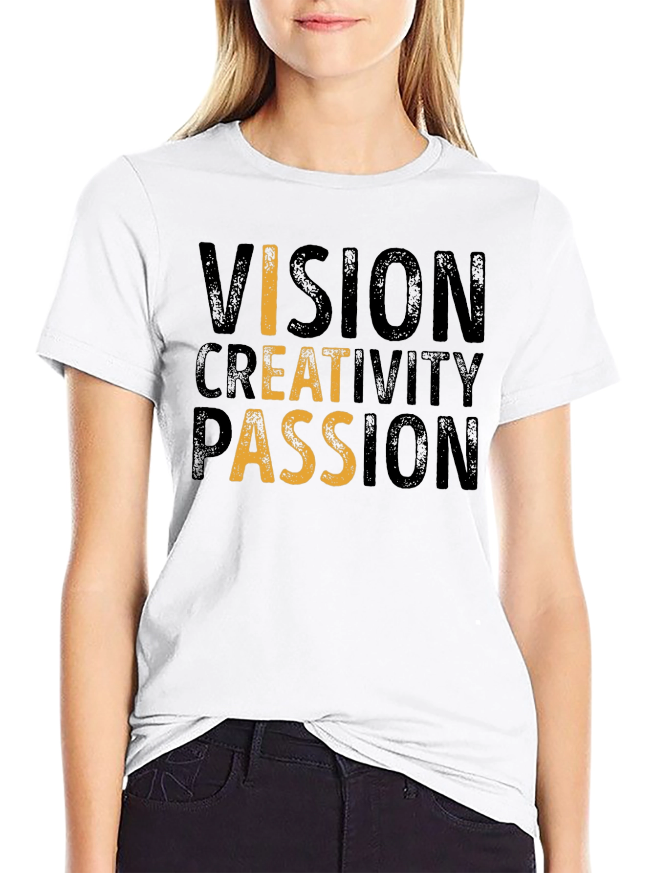 Vision Creativity Passion Black Graphic Tee
