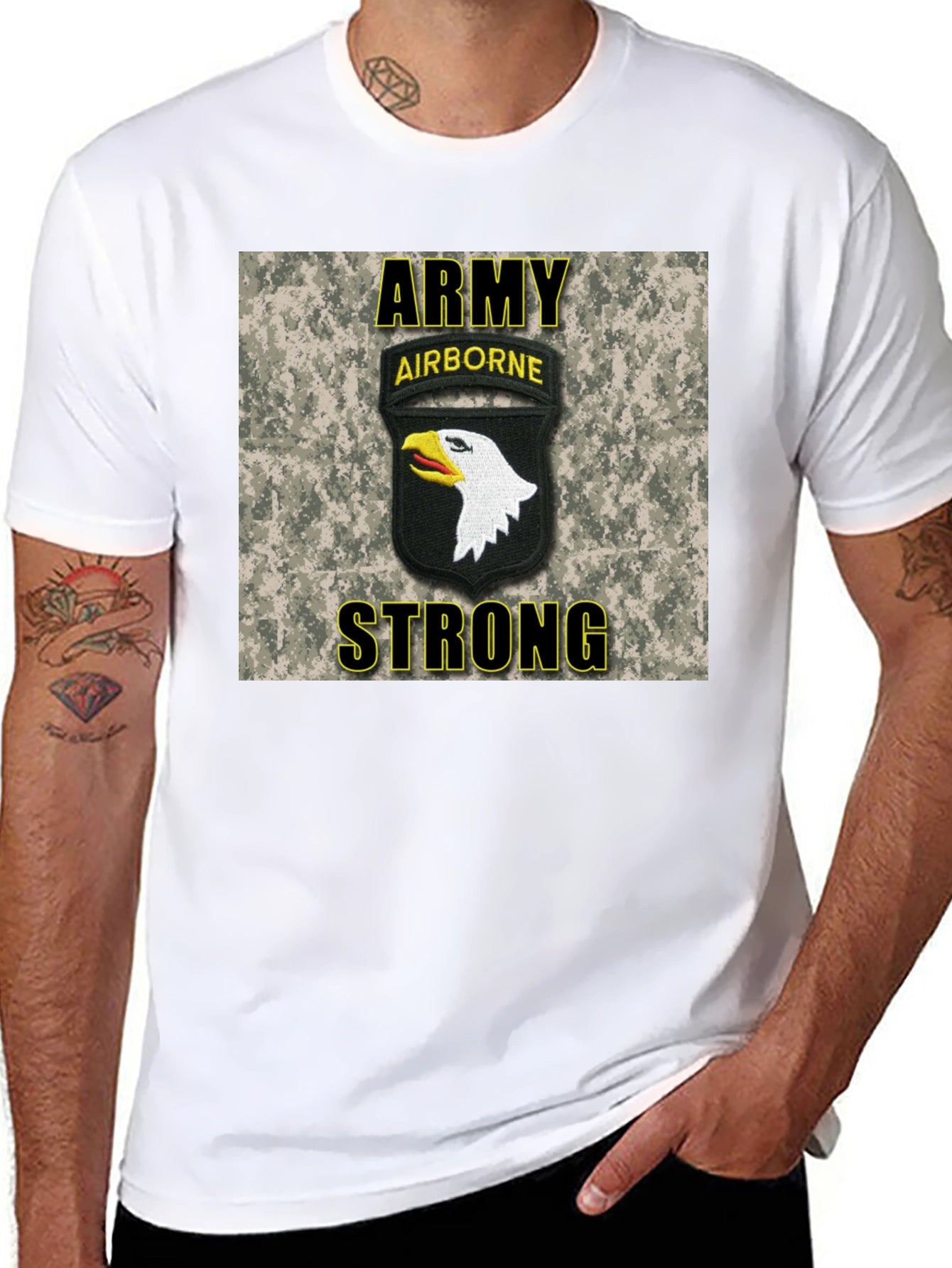 Army Airborne Strong T-Shirt - Black