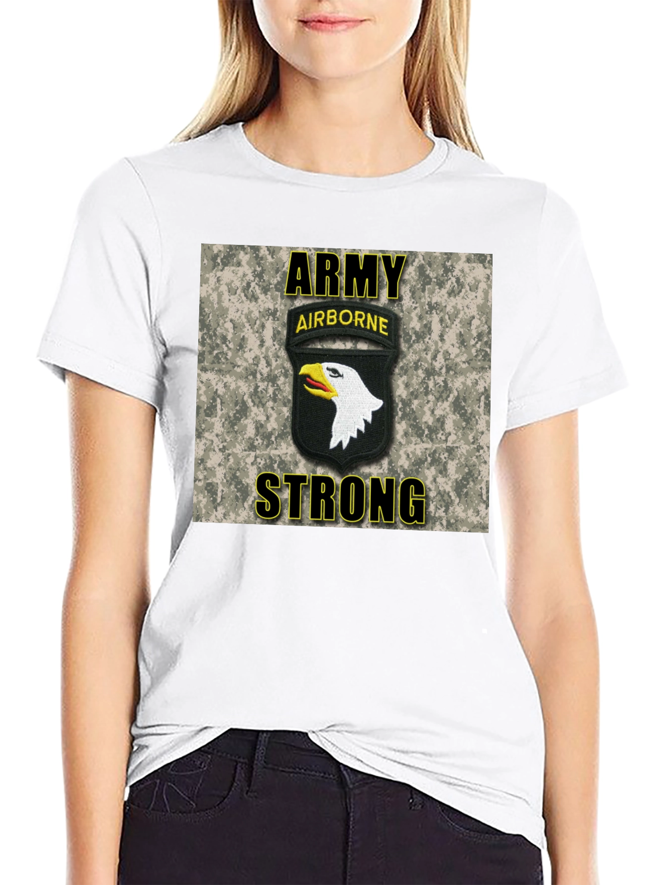 Army Airborne Strong T-Shirt - Black