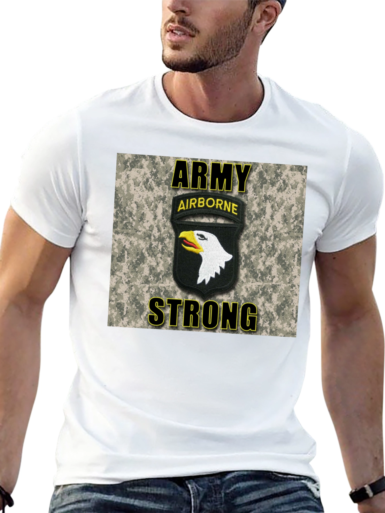 Army Airborne Strong T-Shirt - Black