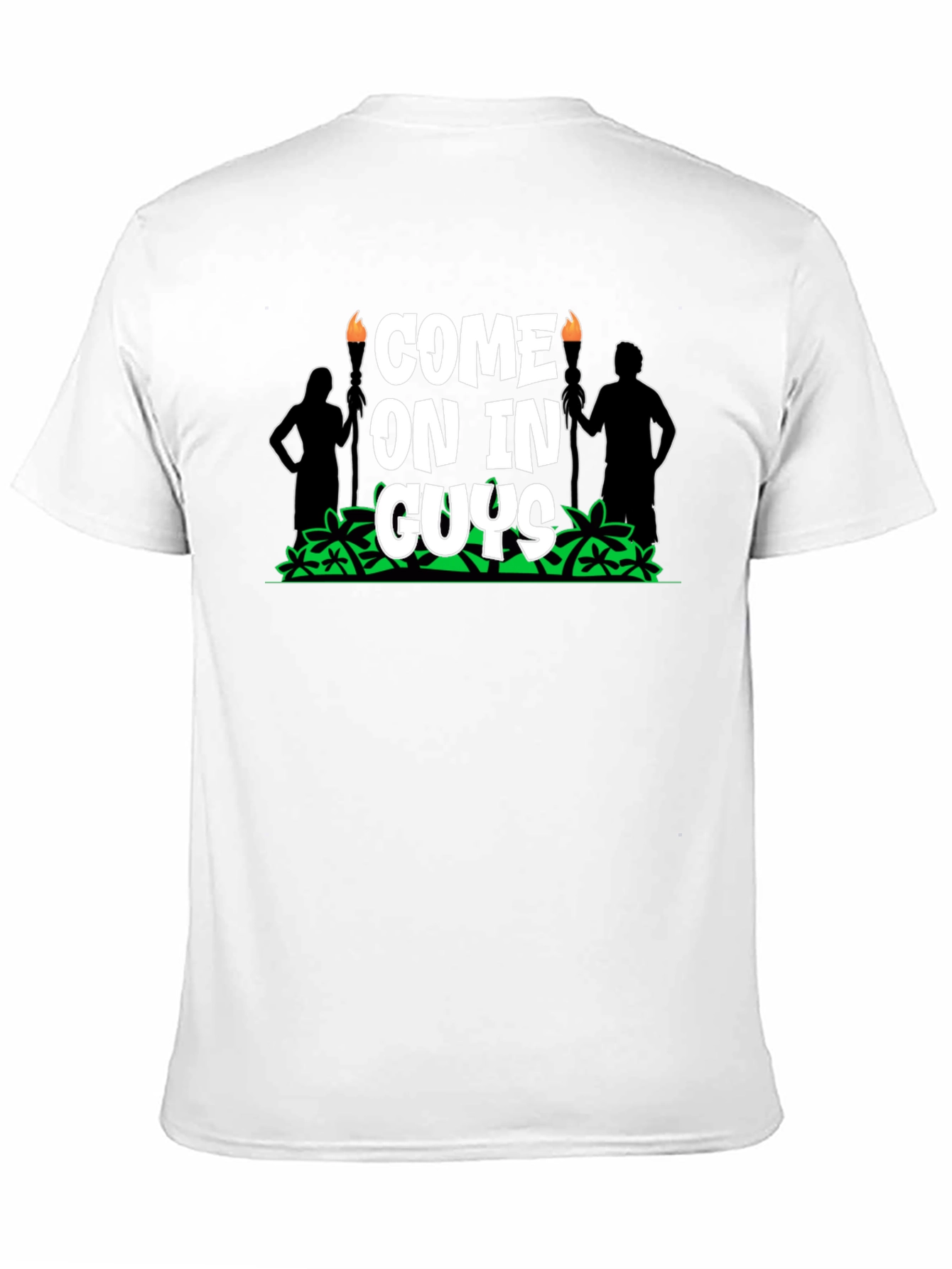 Come On In Guys Black Graphic Tee