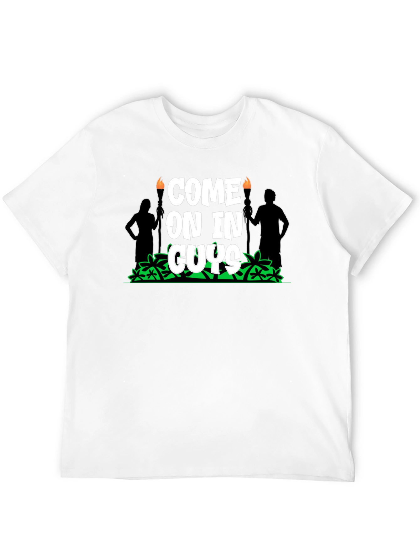 Come On In Guys Black Graphic Tee