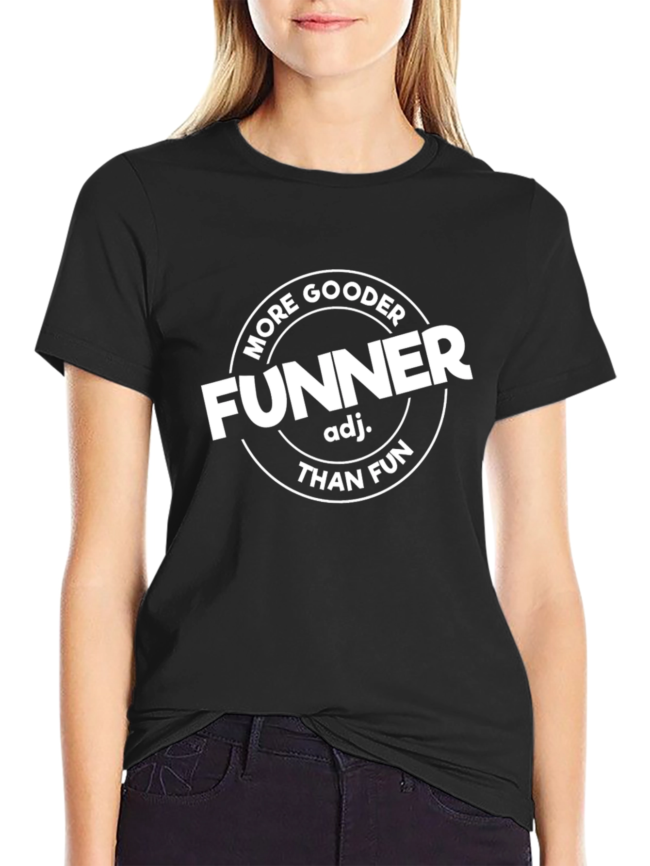 Funner Than Fun Black Graphic T-Shirt