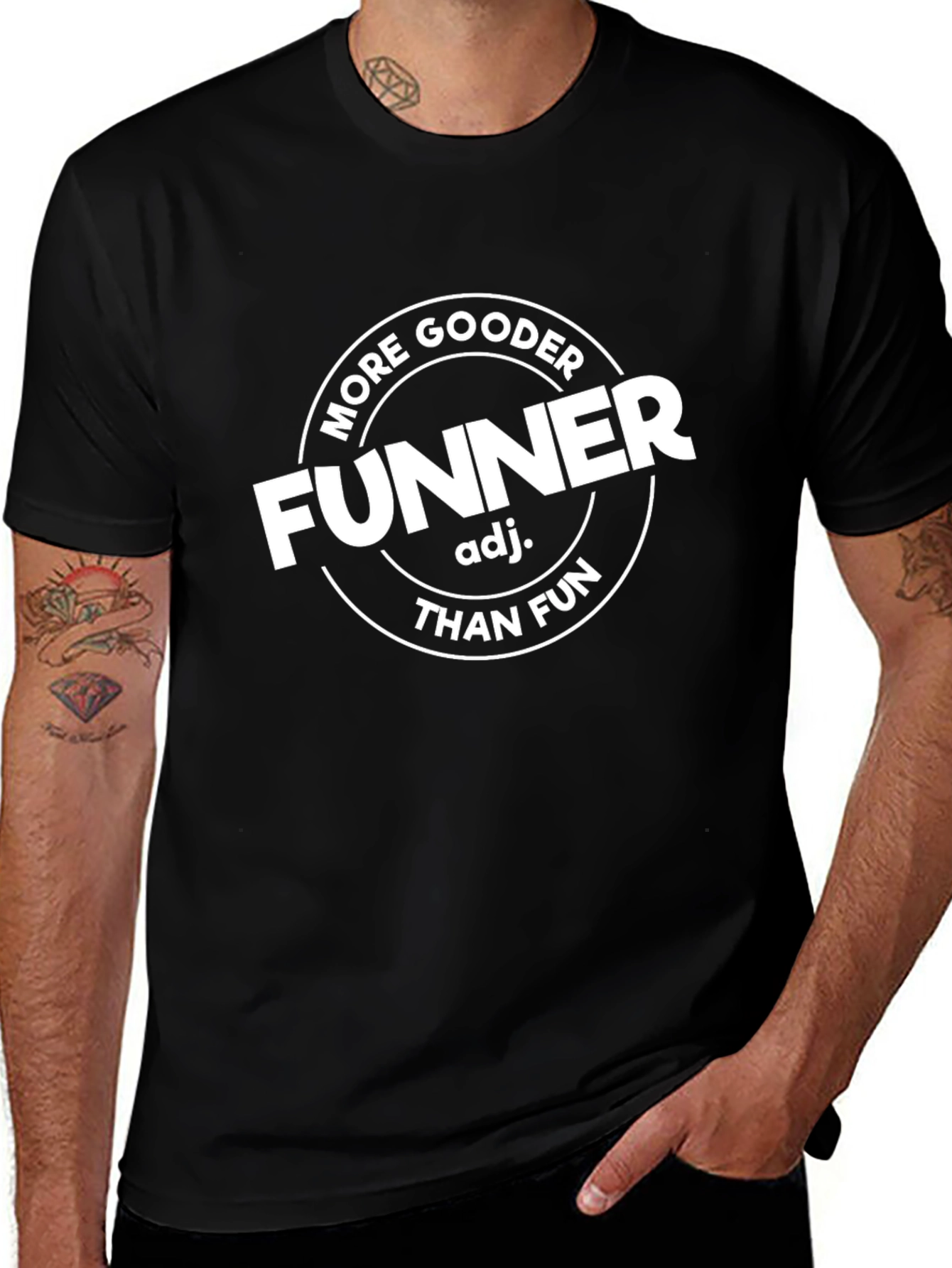 Funner Than Fun Black Graphic T-Shirt