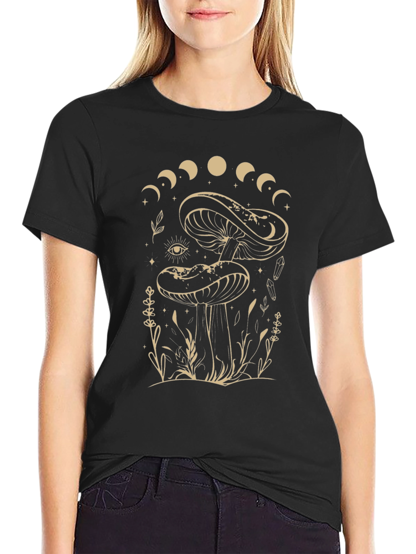 Mushroom Moon Phase Graphic Tee