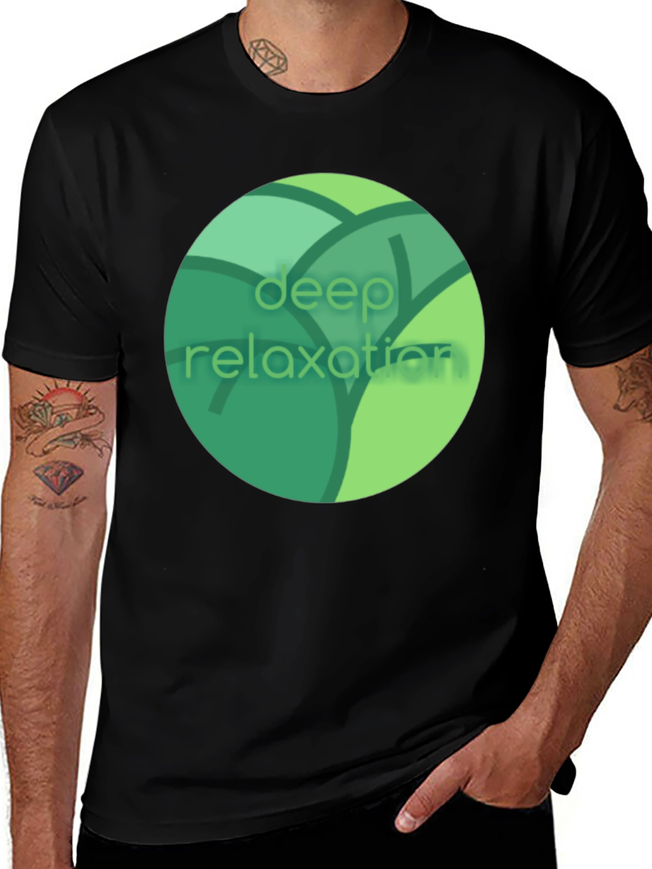 Deep Relaxation Graphic Tee - Black Cotton T-Shirt