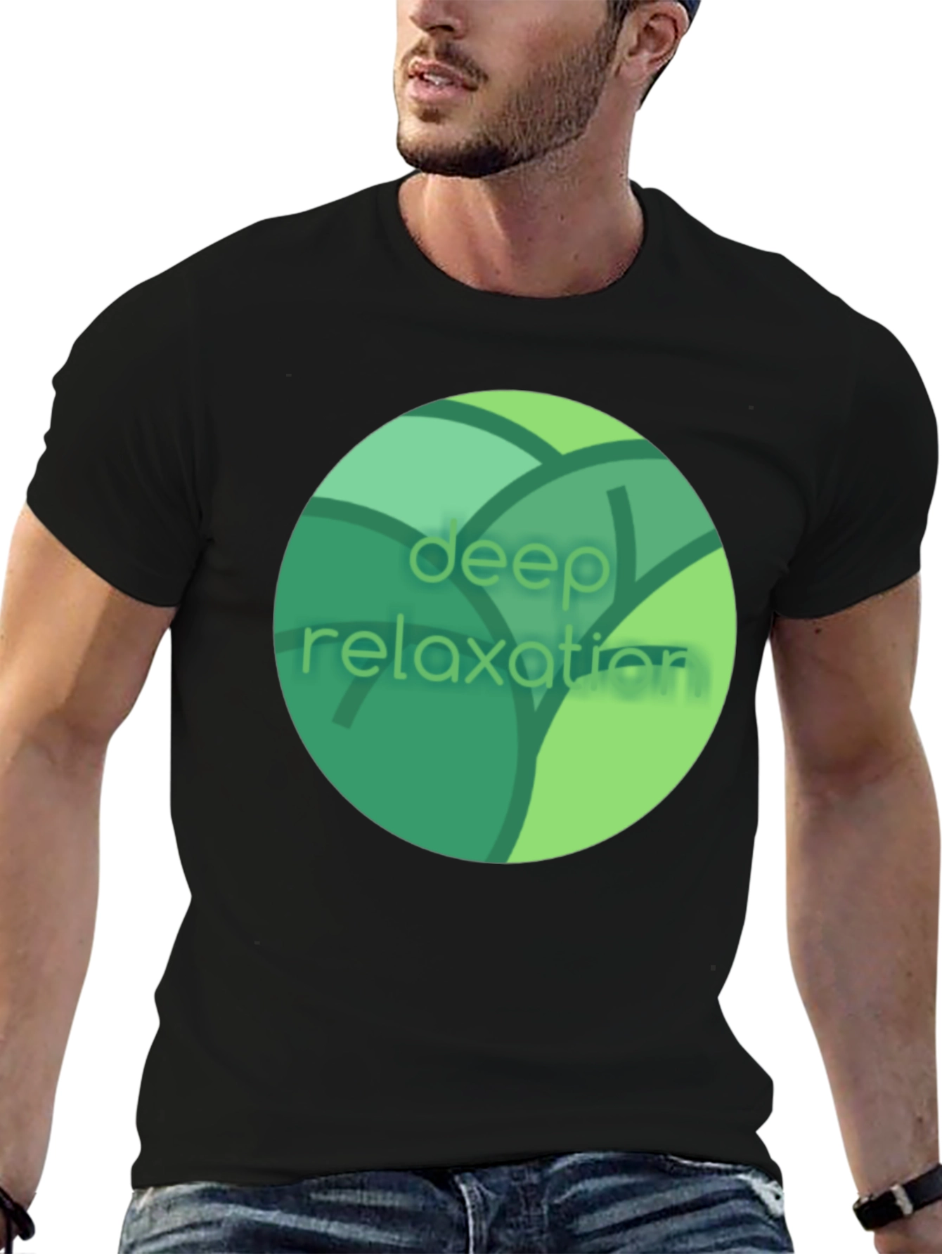 Deep Relaxation Graphic Tee - Black Cotton T-Shirt