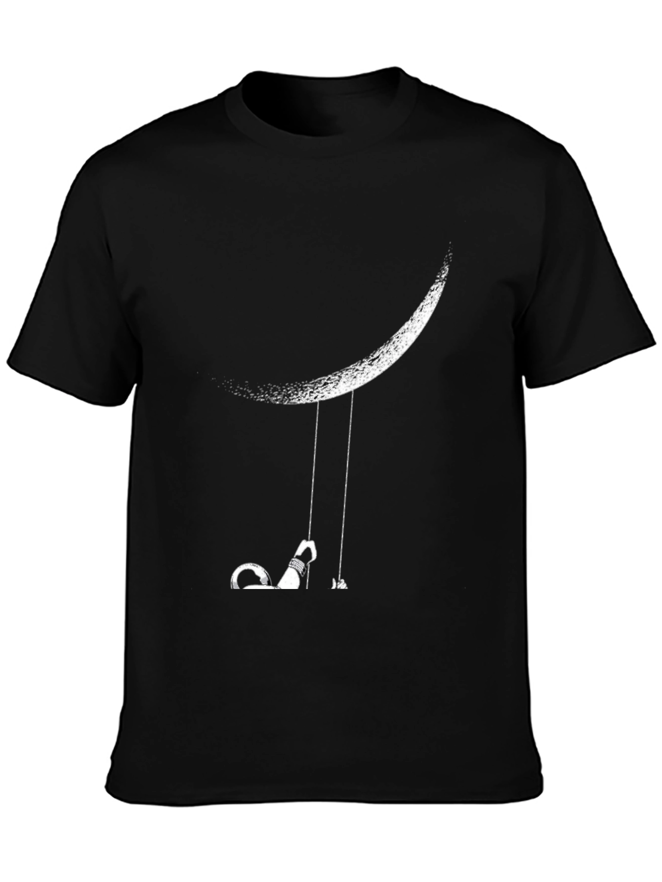 Moon Swing Graphic Tee - Black Casual T-Shirt