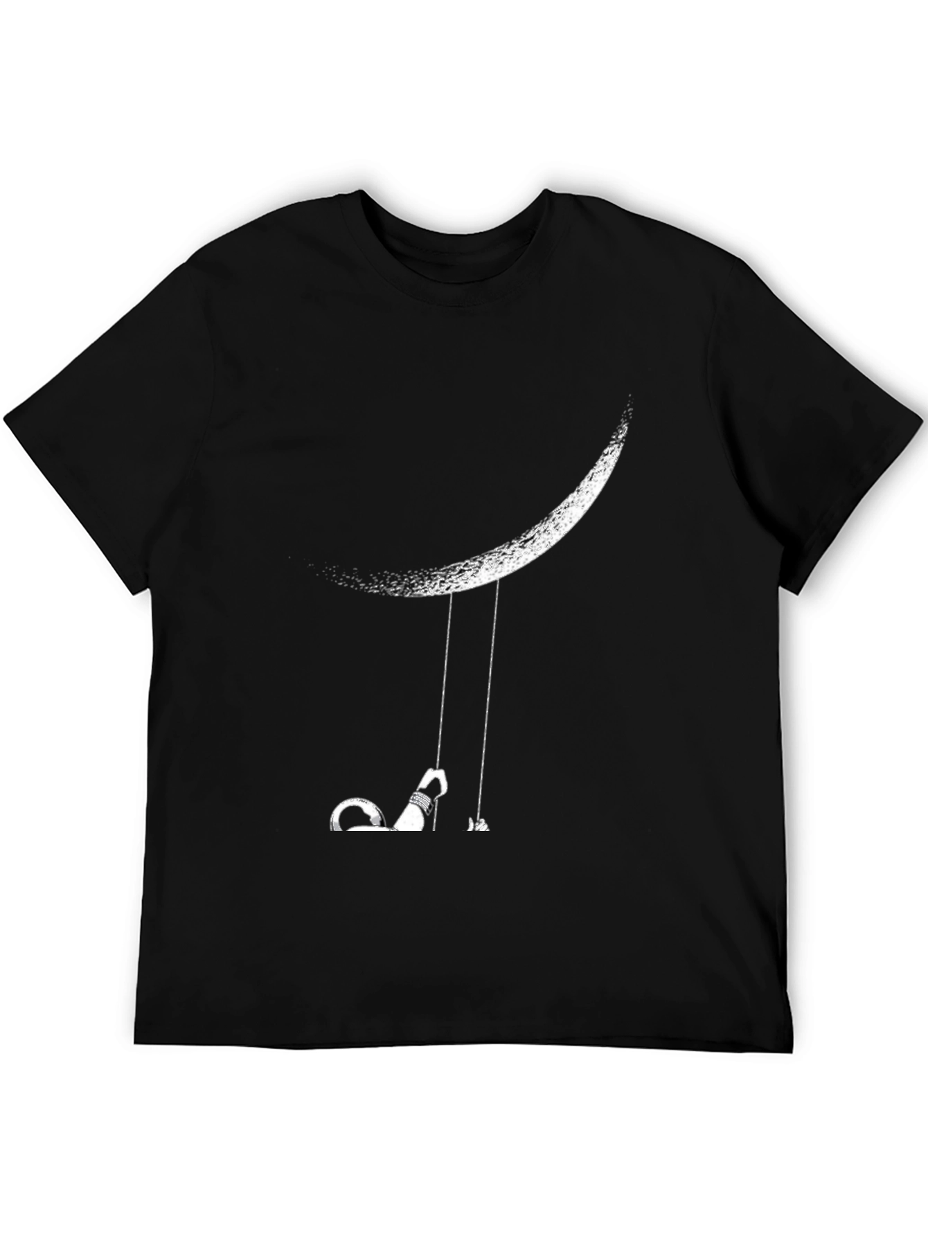 Moon Swing Graphic Tee - Black Casual T-Shirt