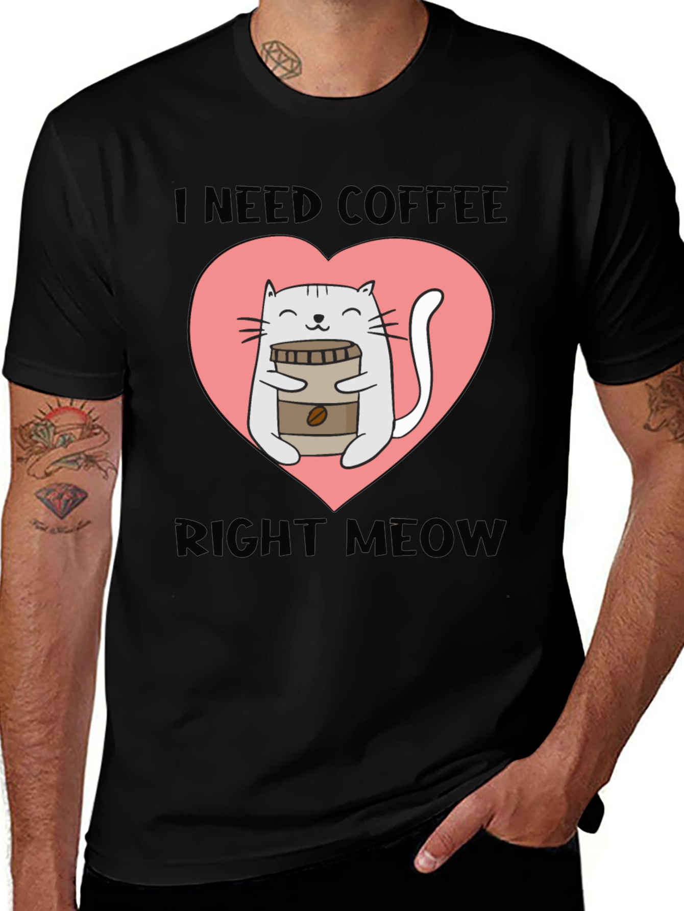 I Need Coffee Right Meow Cat Lover T-Shirt