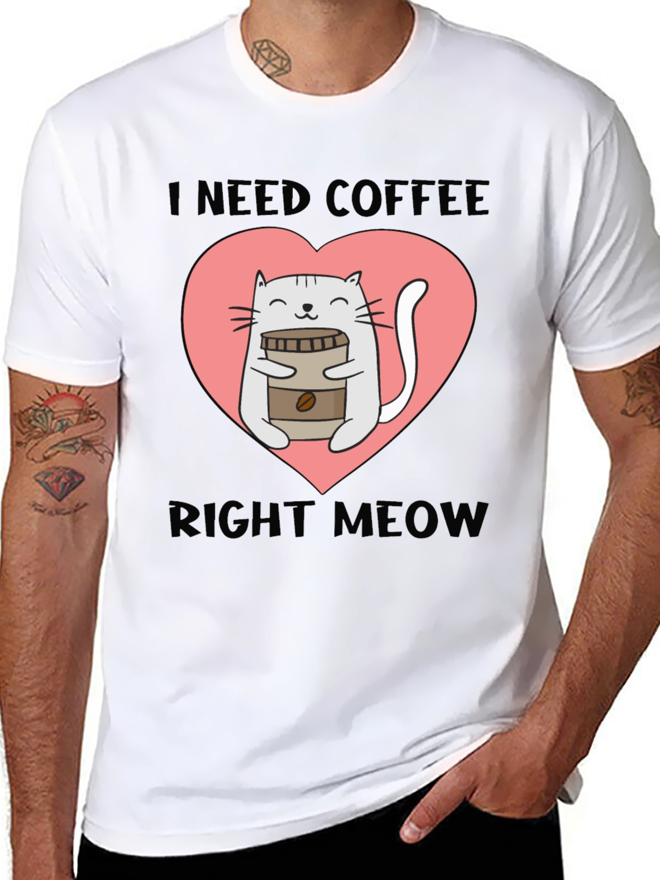 I Need Coffee Right Meow Cat Lover T-Shirt