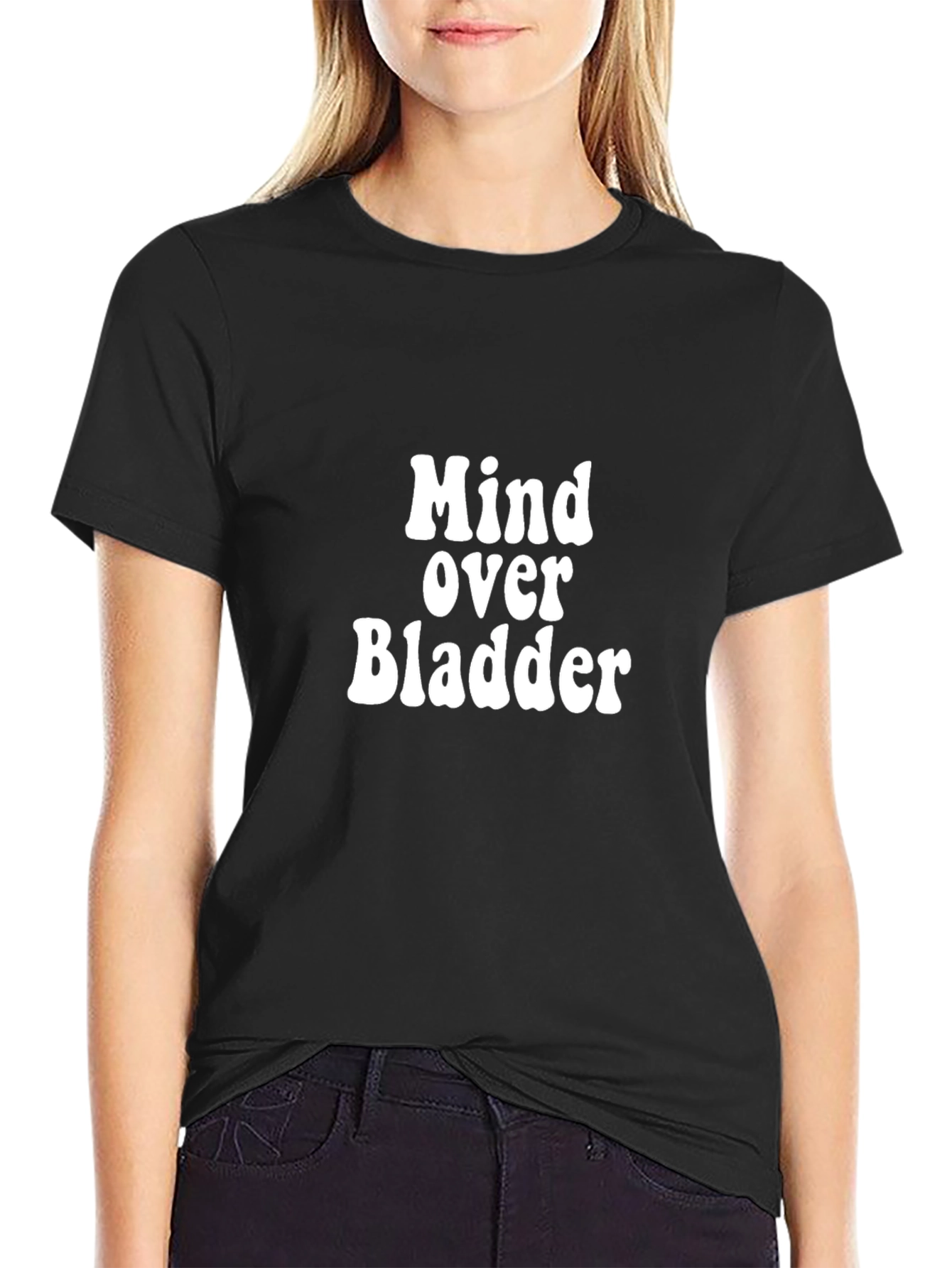 Mind Over Bladder Black Graphic T-Shirt