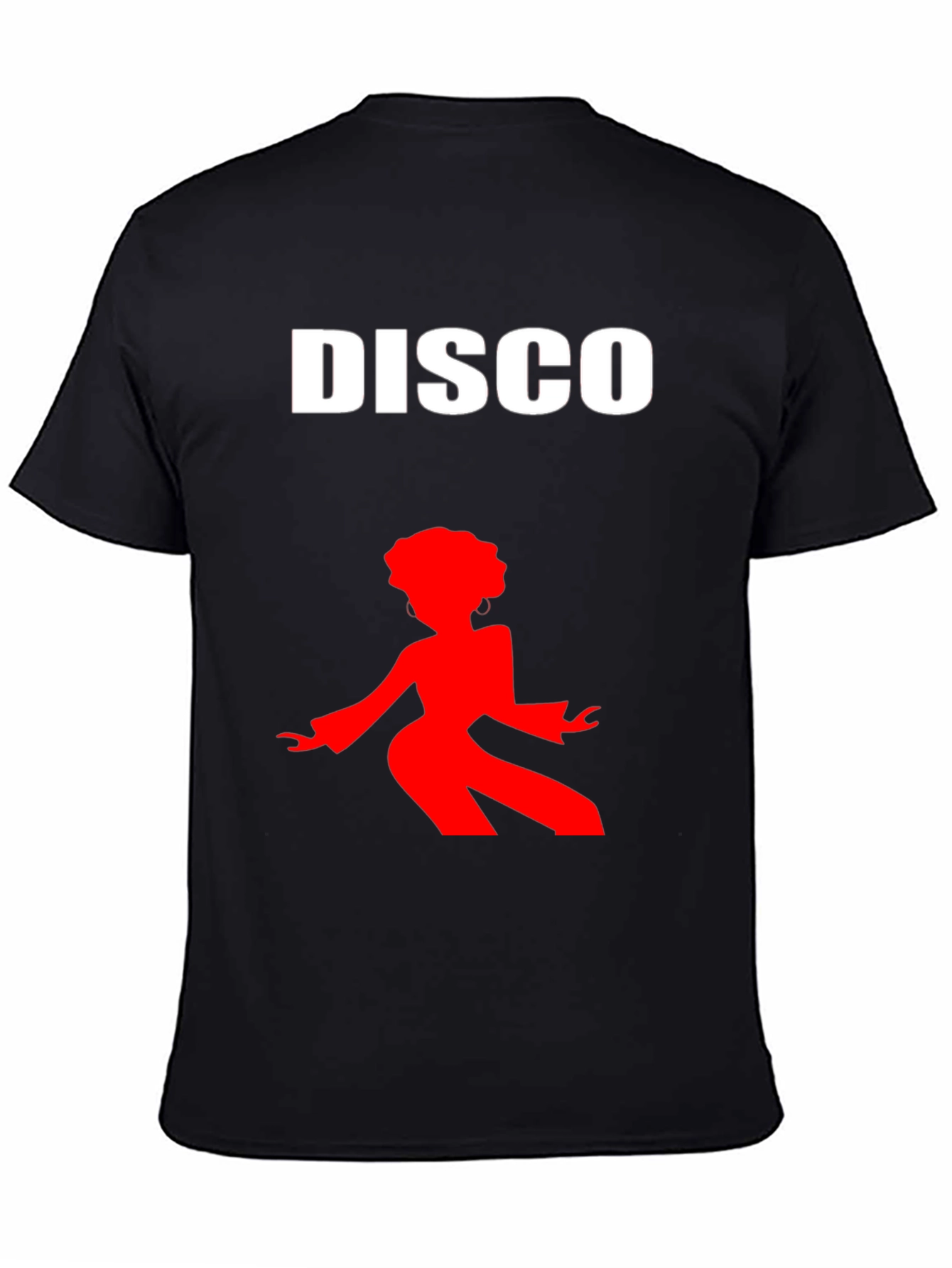 Retro Disco Graphic Tee - Black Cotton T-Shirt