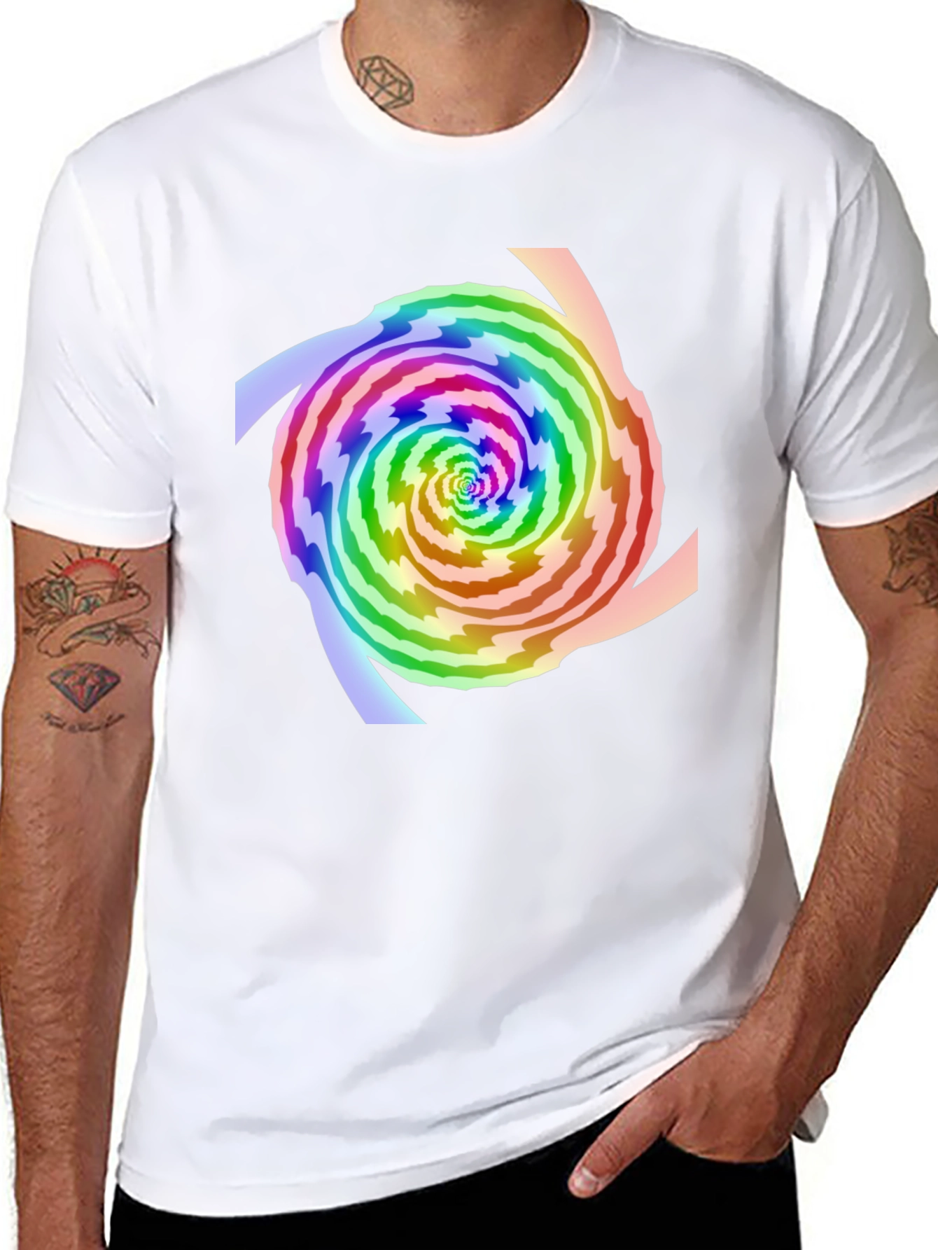 Rainbow Swirl Graphic Tee - Modern Style