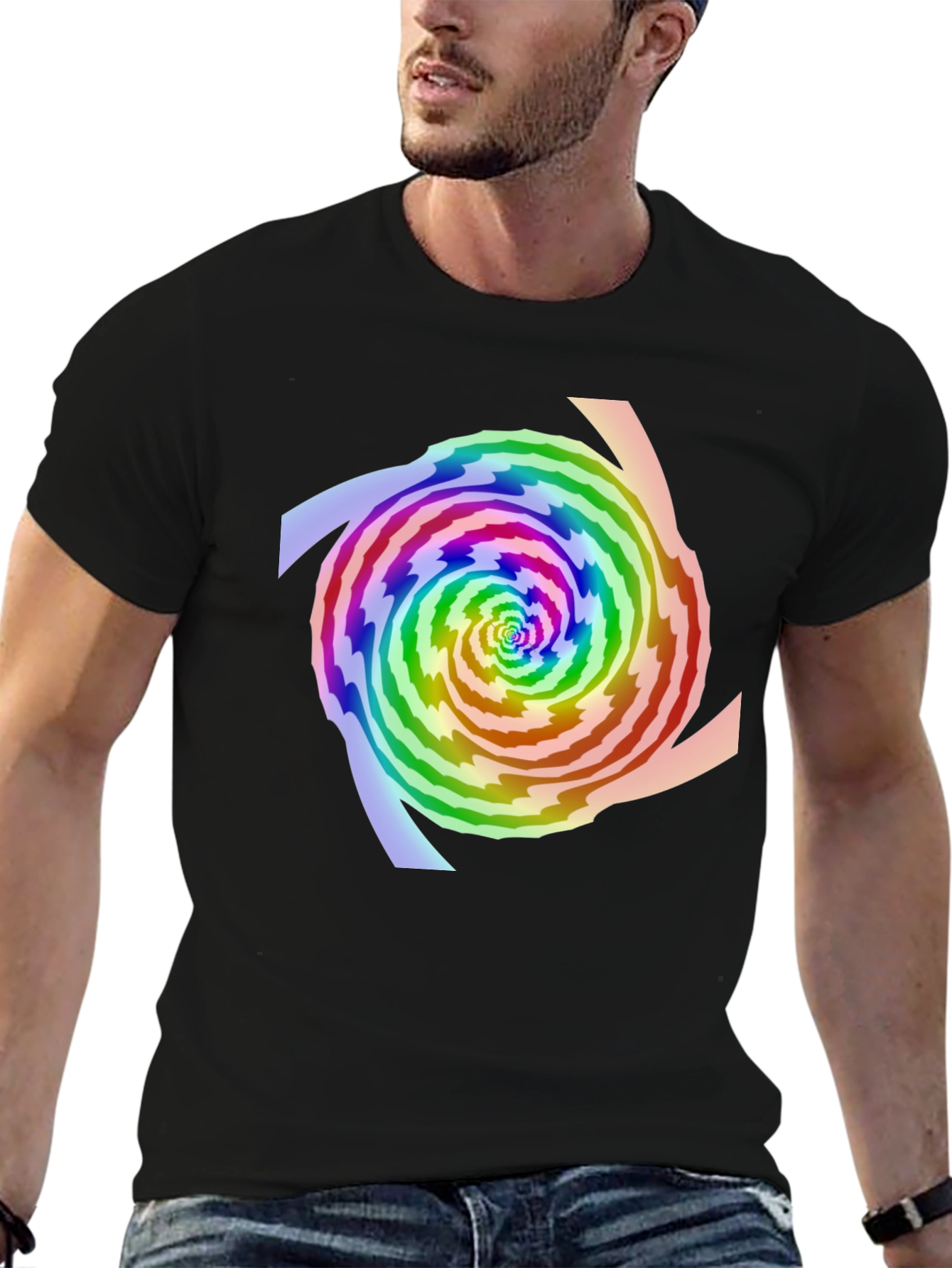 Rainbow Swirl Graphic Tee - Modern Style