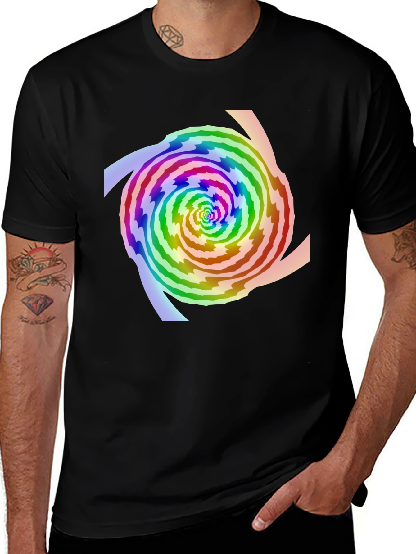 Rainbow Swirl Graphic Tee - Modern Style