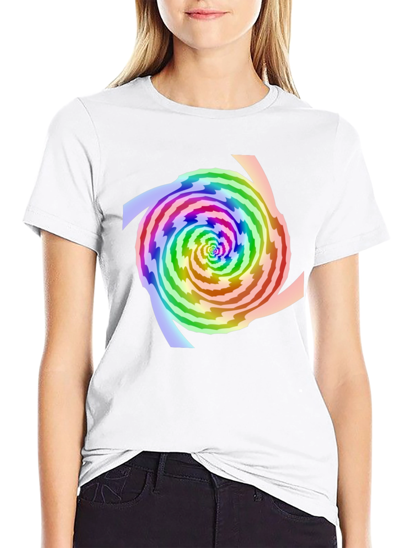 Rainbow Swirl Graphic Tee - Modern Style