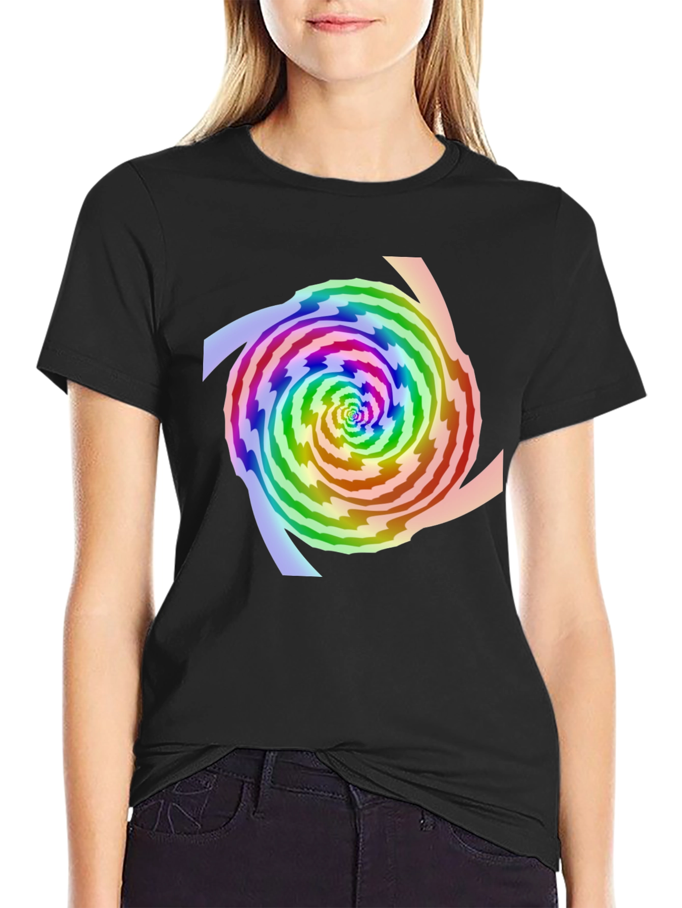 Rainbow Swirl Graphic Tee - Modern Style