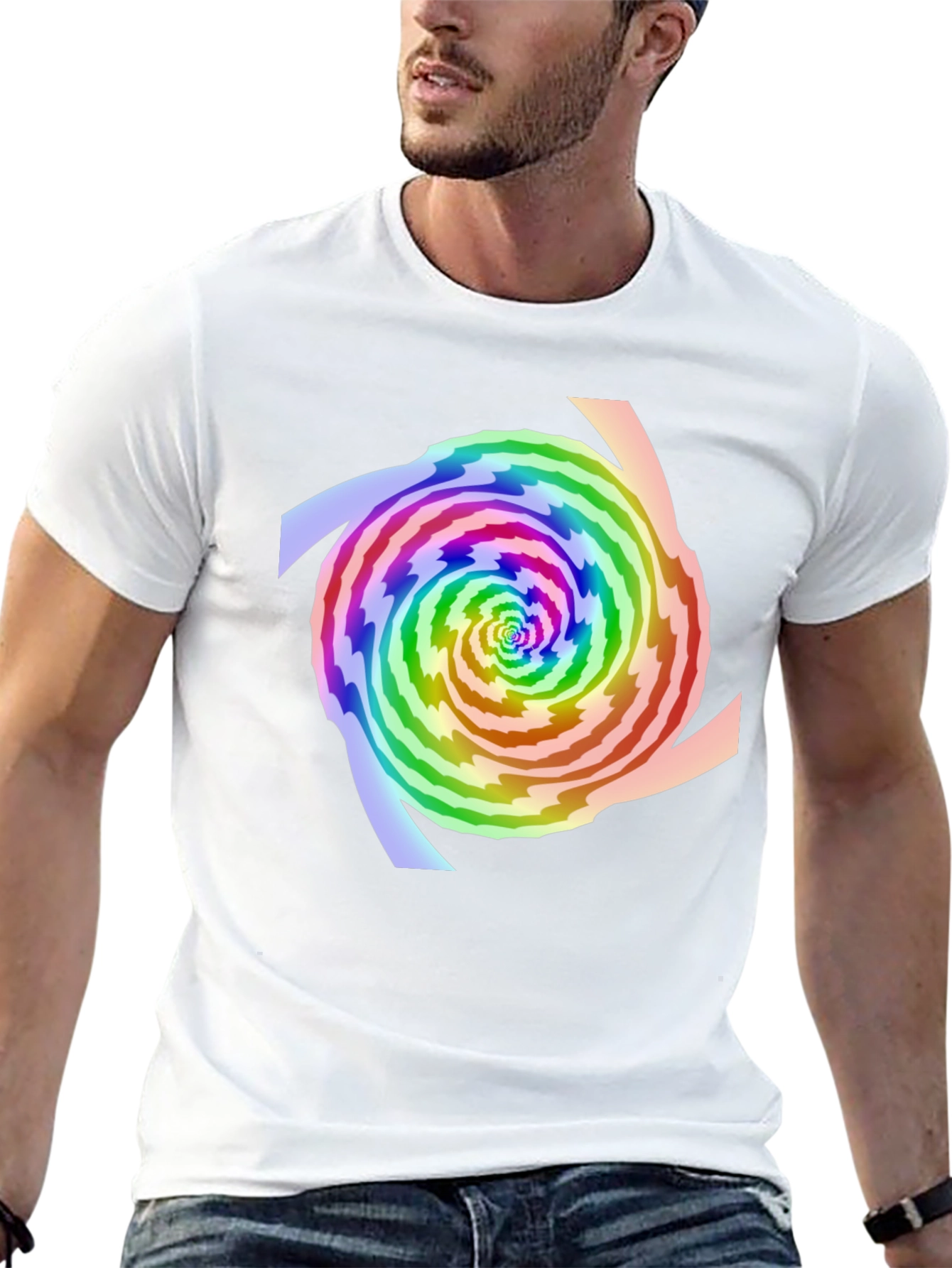 Rainbow Swirl Graphic Tee - Modern Style