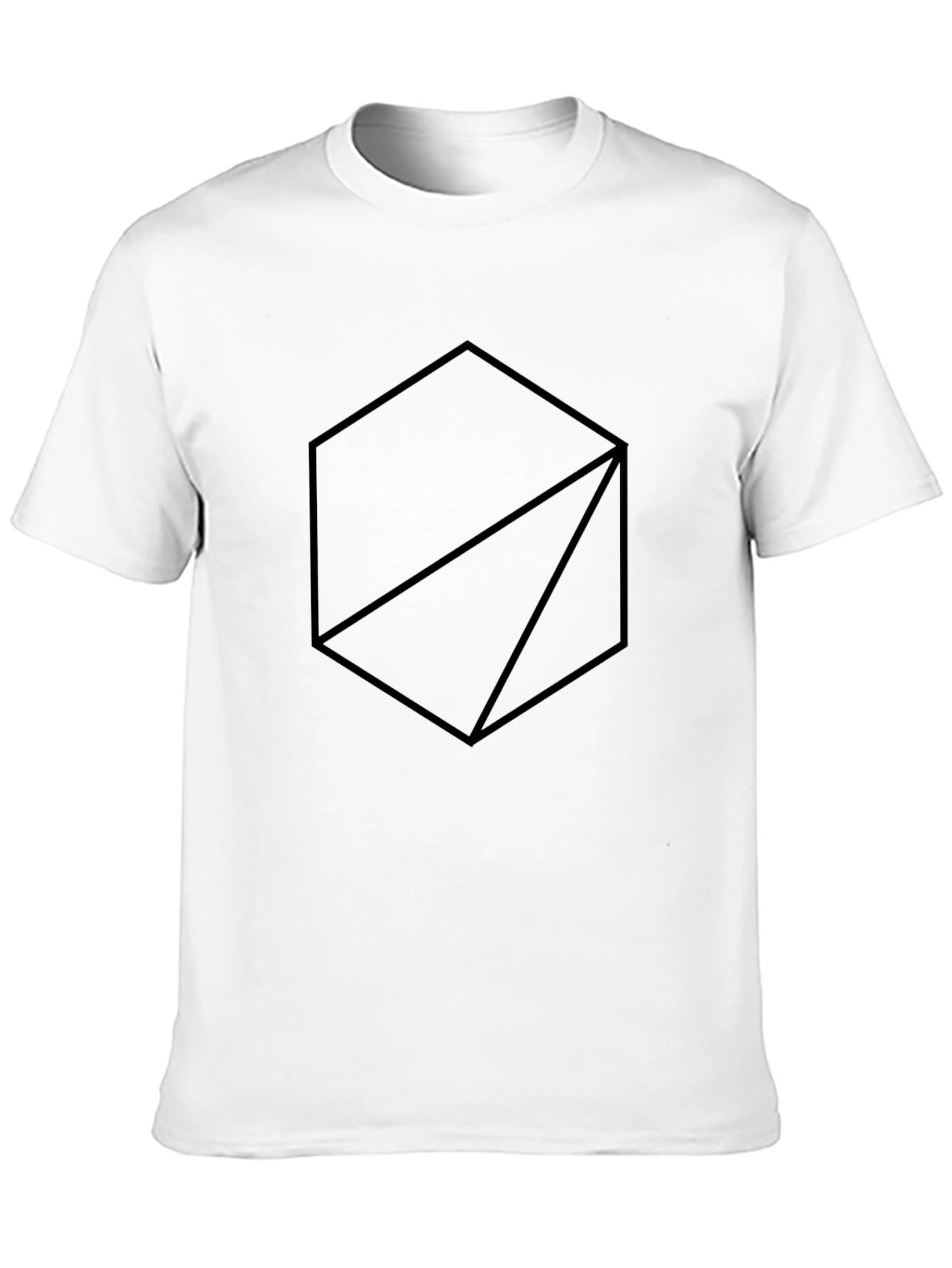 Geometric Graphic Tee - Modern Design in Black