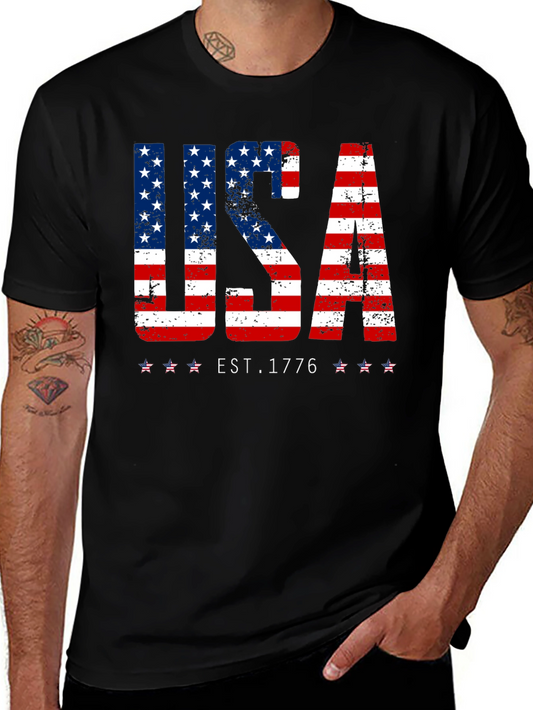 USA Flag Patriotic T-Shirt - EST. 1776