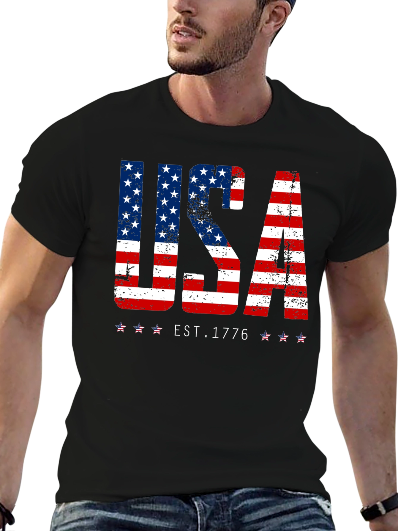 USA Flag Patriotic T-Shirt - EST. 1776