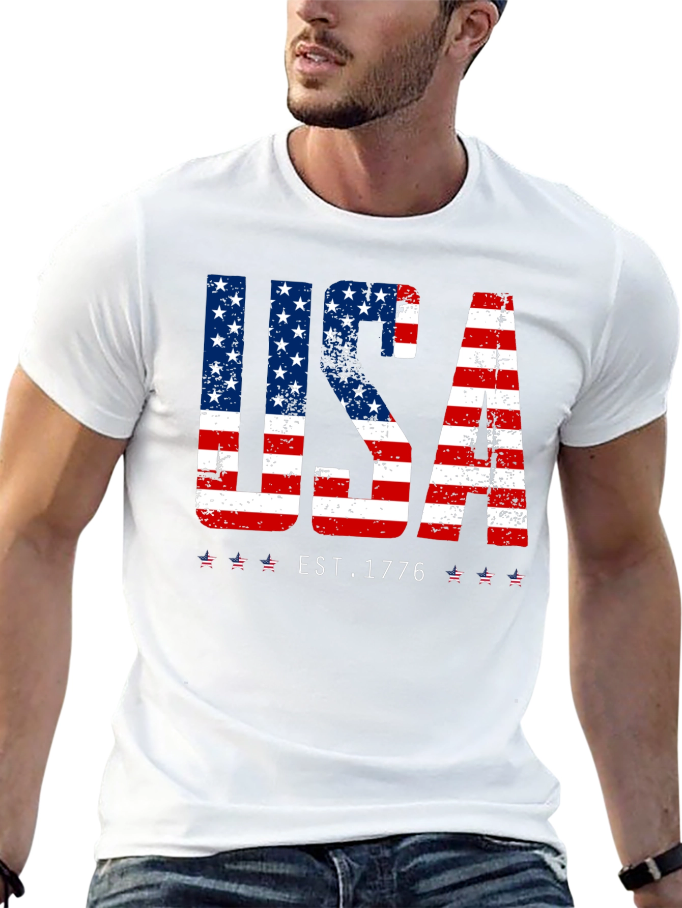 USA Flag Patriotic T-Shirt - EST. 1776