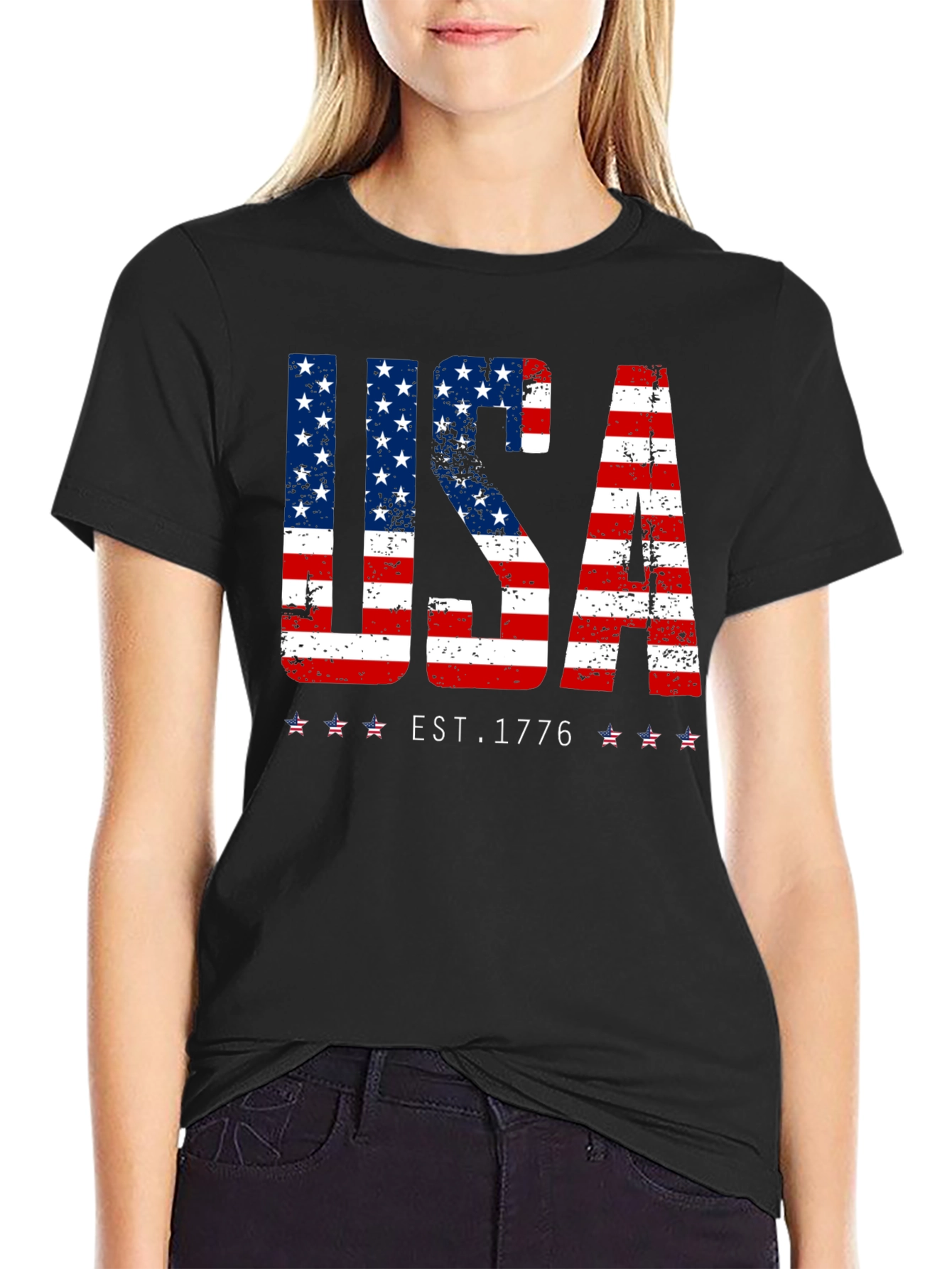 USA Flag Patriotic T-Shirt - EST. 1776