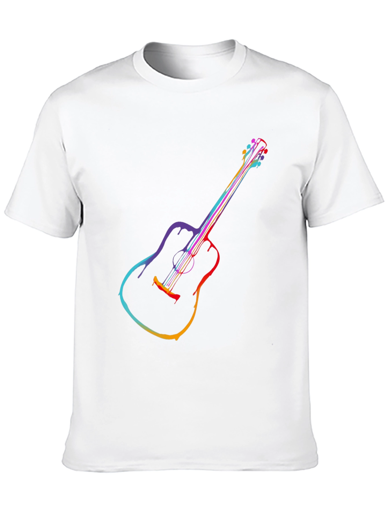 Rainbow Guitar Graphic Tee - Mens Black T-Shirt