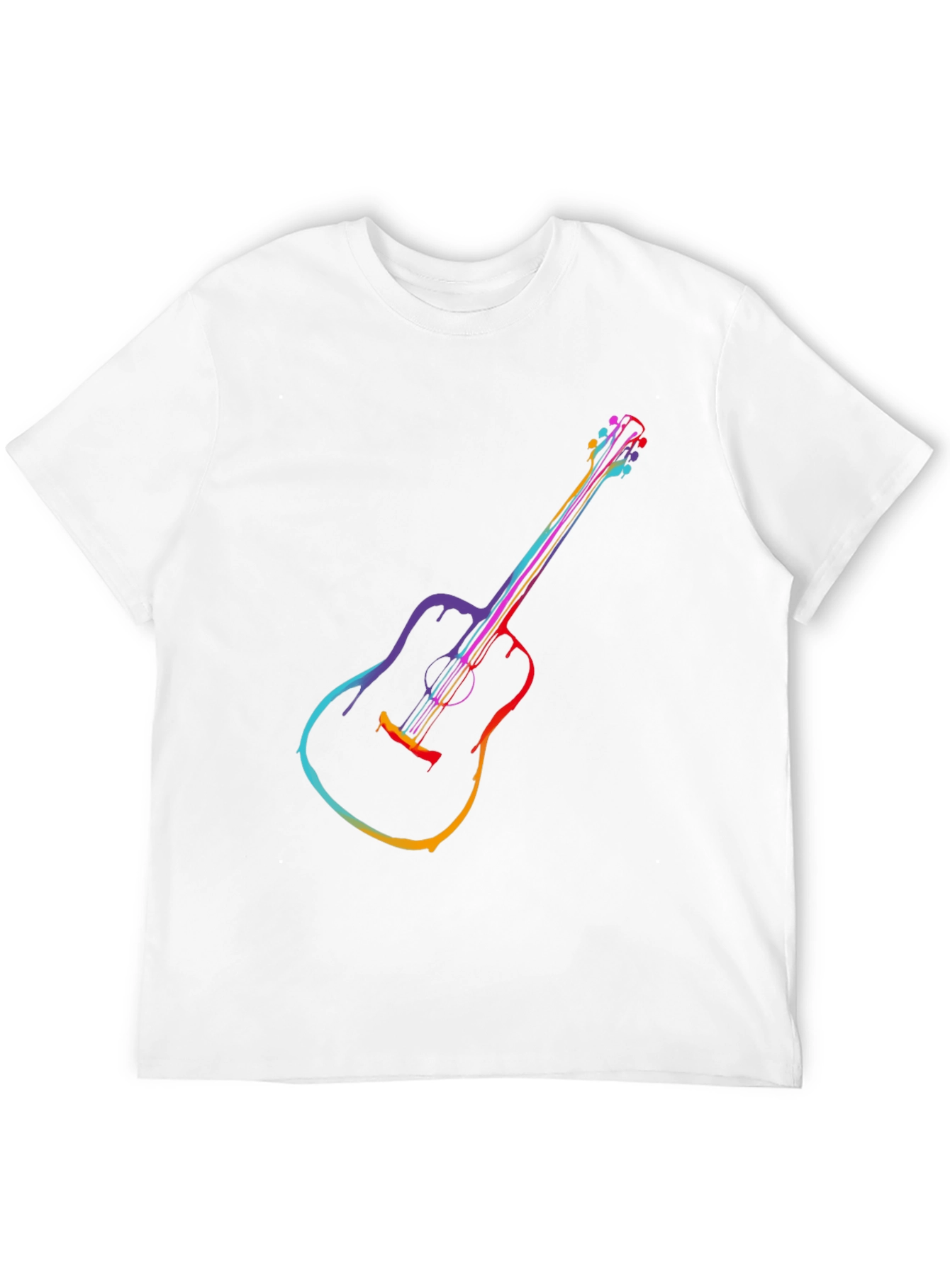 Rainbow Guitar Graphic Tee - Mens Black T-Shirt