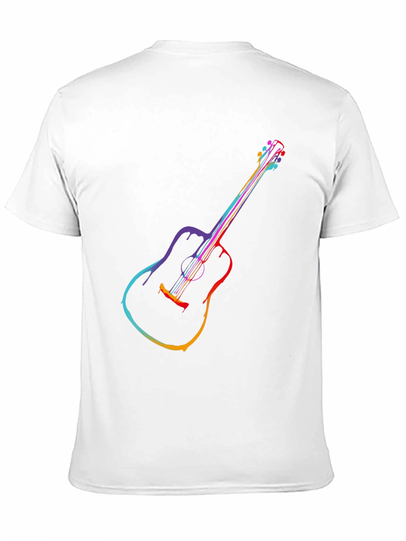 Rainbow Guitar Graphic Tee - Mens Black T-Shirt