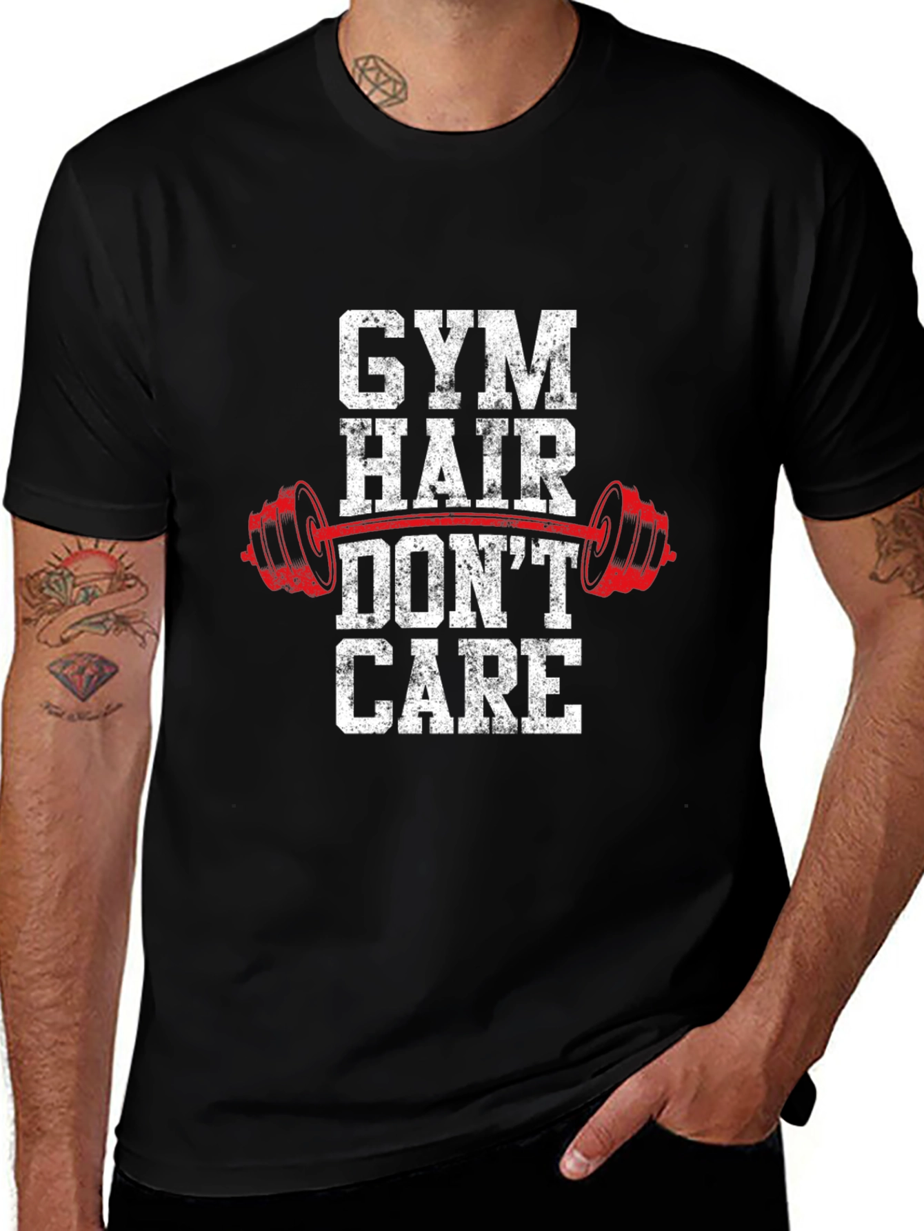 Gym Hair Dont Care Graphic Tee - Fitness Apparel