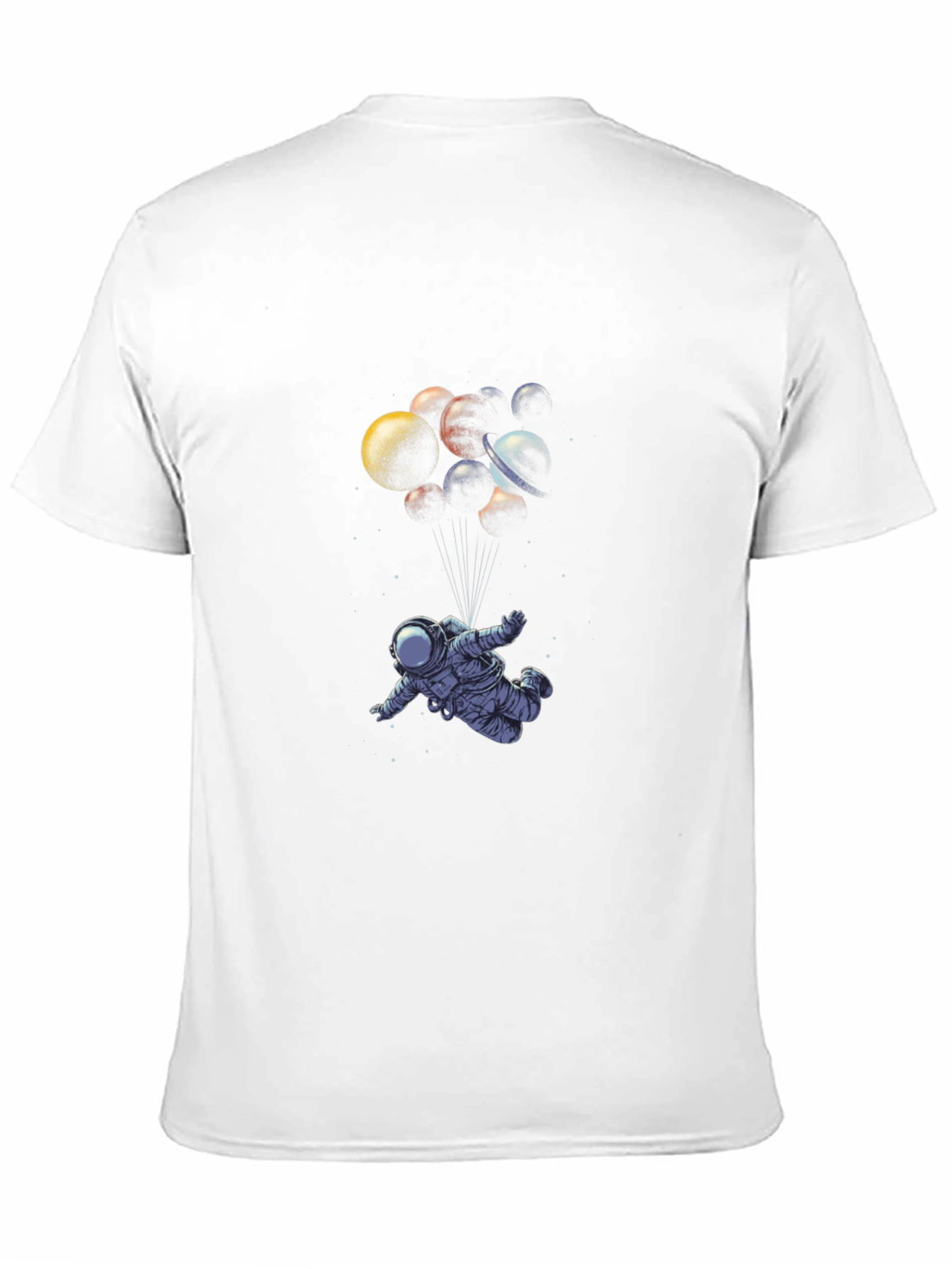 Astronaut Planets T-Shirt - Black Graphic Tee