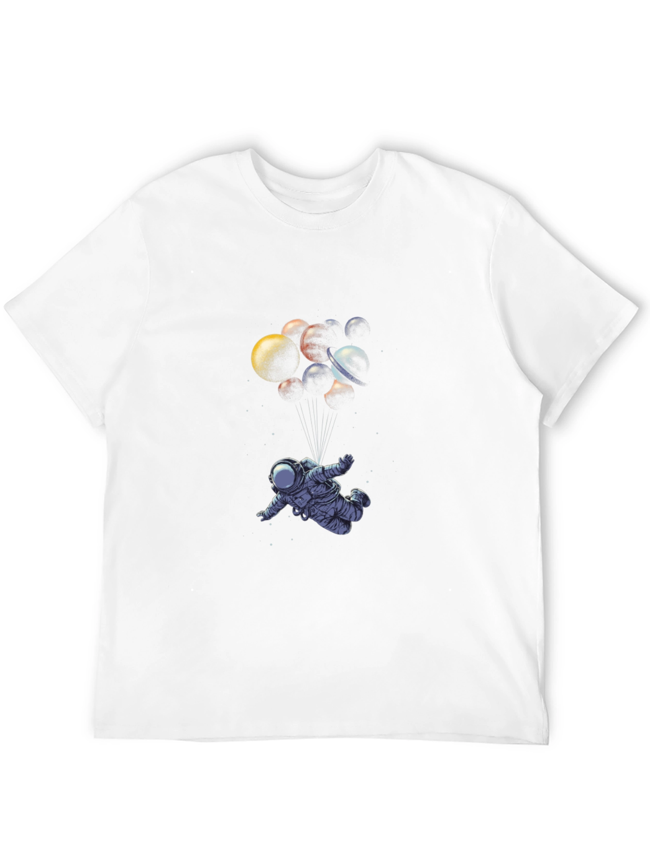 Astronaut Planets T-Shirt - Black Graphic Tee