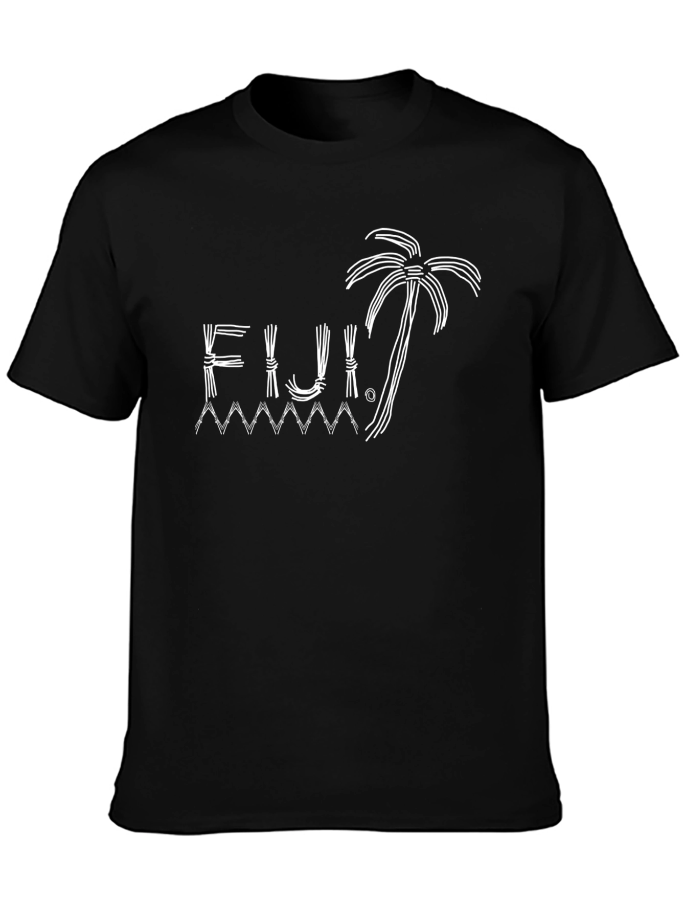 Fiji Island Graphic Tee - Black Cotton T-Shirt