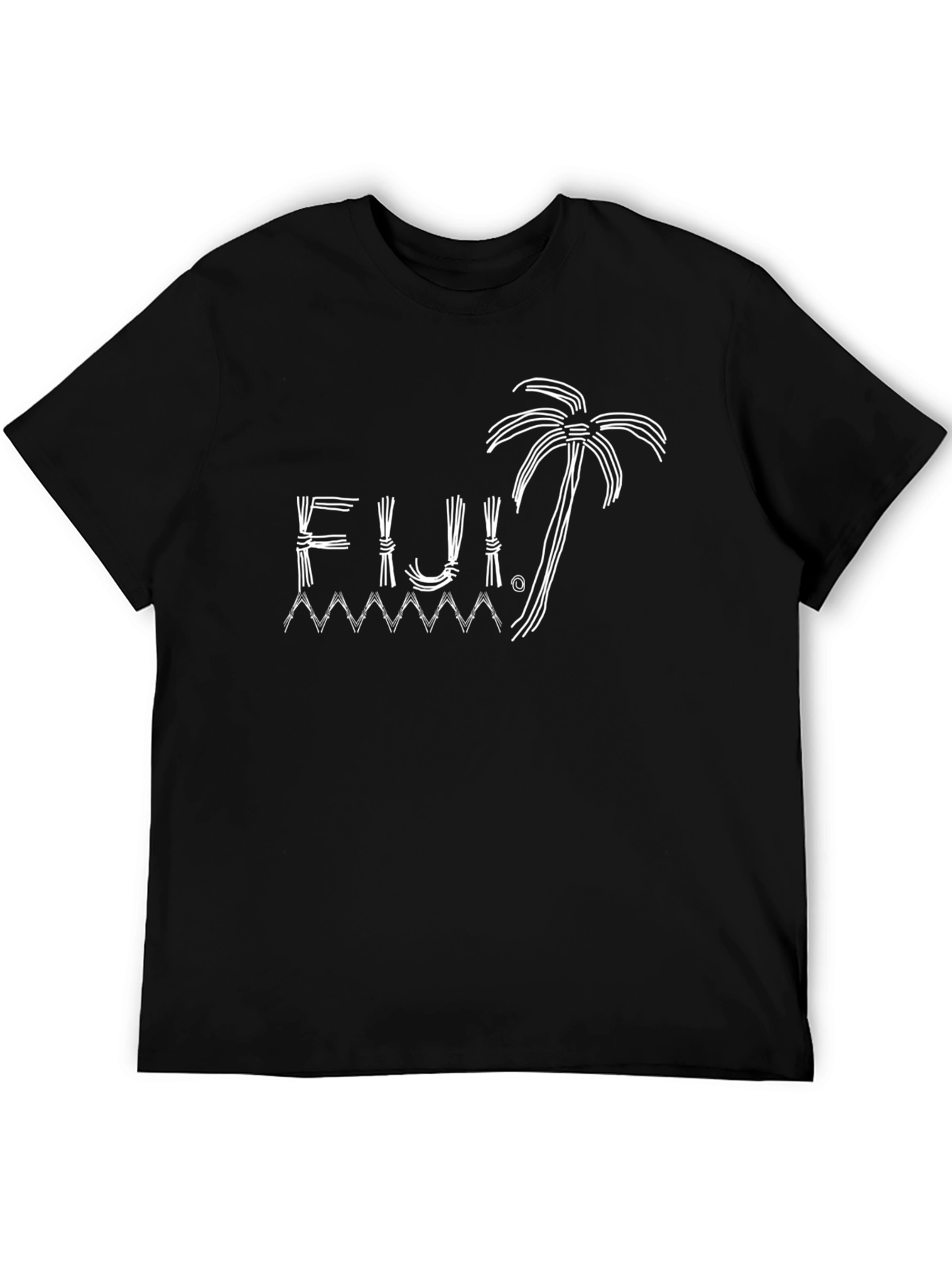 Fiji Island Graphic Tee - Black Cotton T-Shirt
